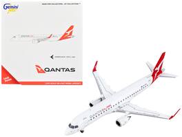 Embraer ERJ-190 Commercial Aircraft "QantasLink" Tail 1/400 Diecast Model Airplane by GeminiJets - White with Red