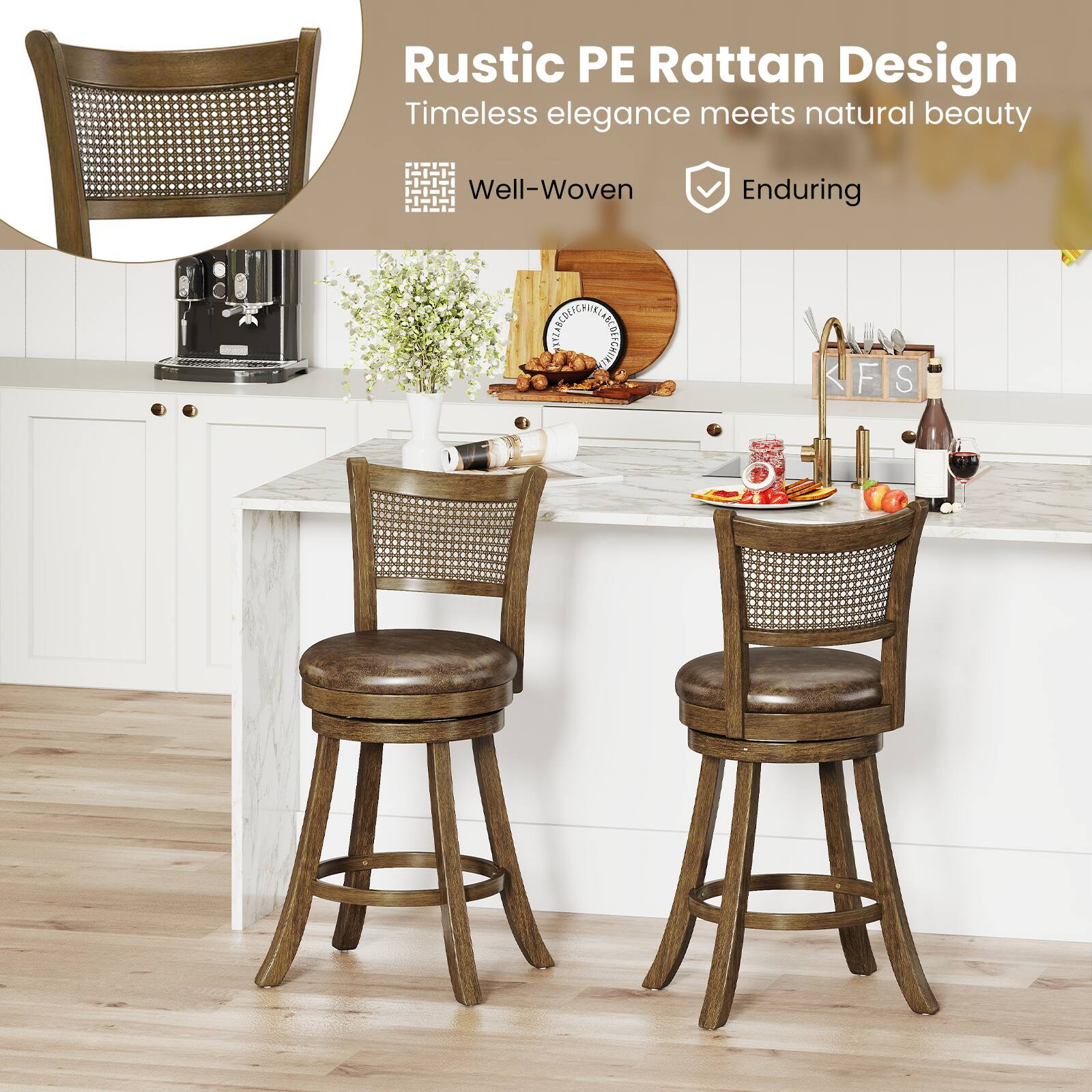 Rustic PE Rattan Design  
Timeless elegance meets natural beauty  

Well-Woven  
Enduring