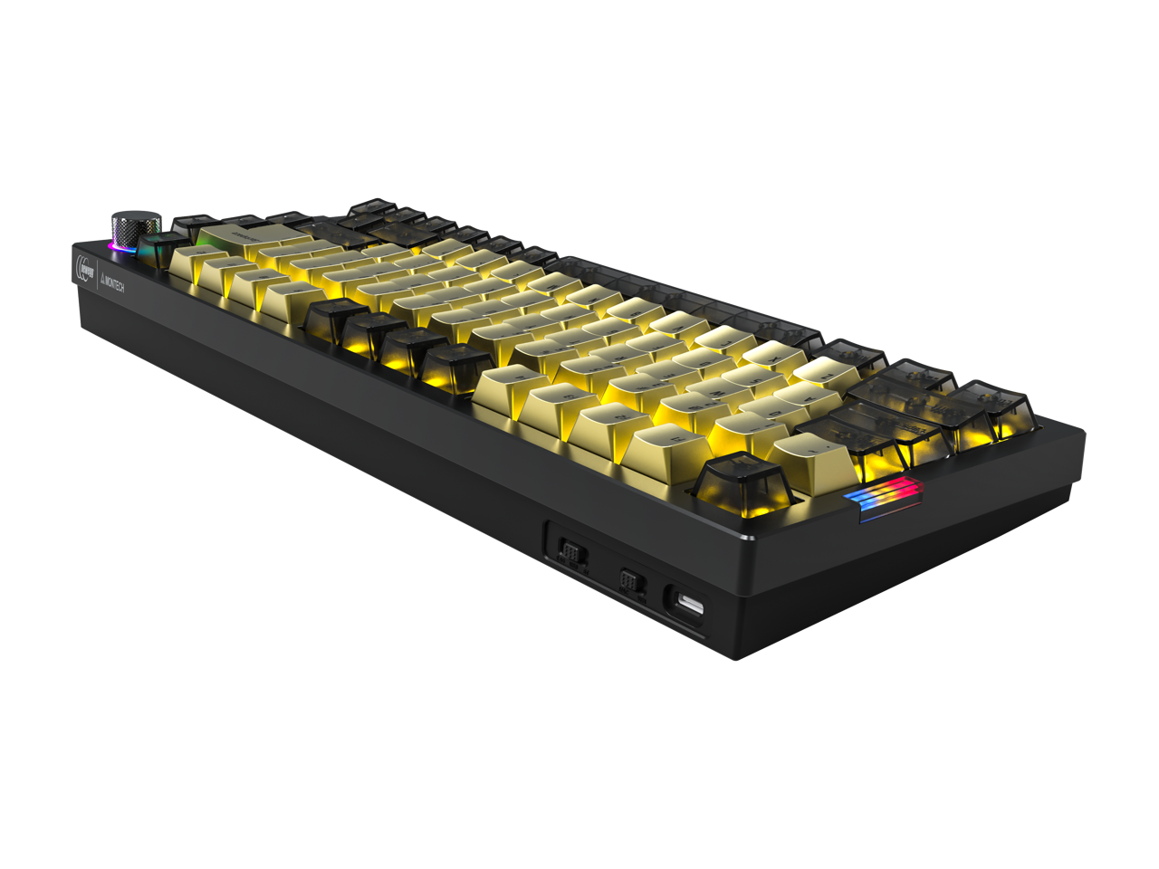 Alt View 8. Montech - MONTECH MKey Pro Gold Ed. 75% Tri-Mode Mech Keyboard, Hot-Swap, VIA/QMK, Gateron Brown, RGB - Gold.
