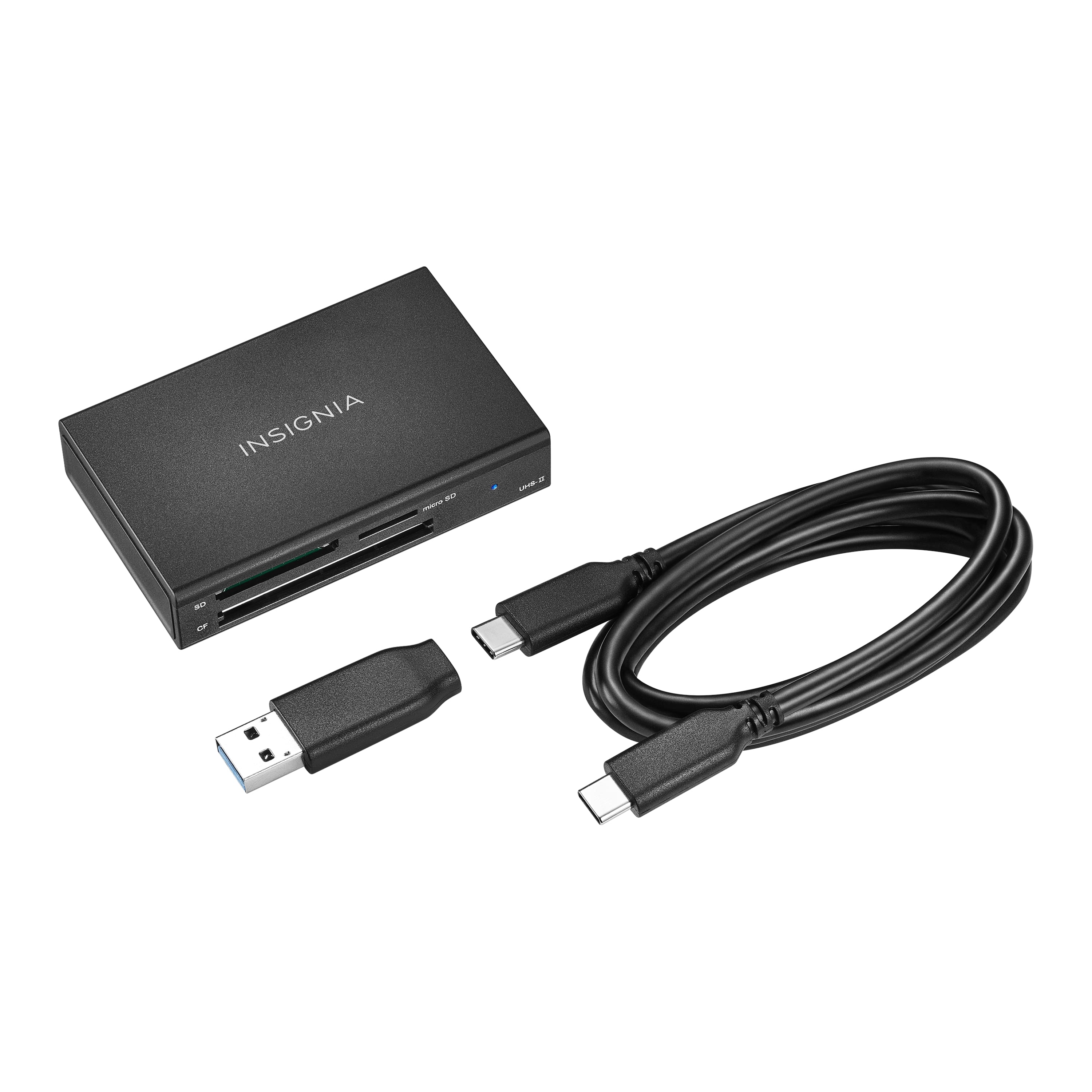 Alt View 13. Insignia™ - USB-C to SD, microSD and CompactFlash Memory Card Reader - Black.
