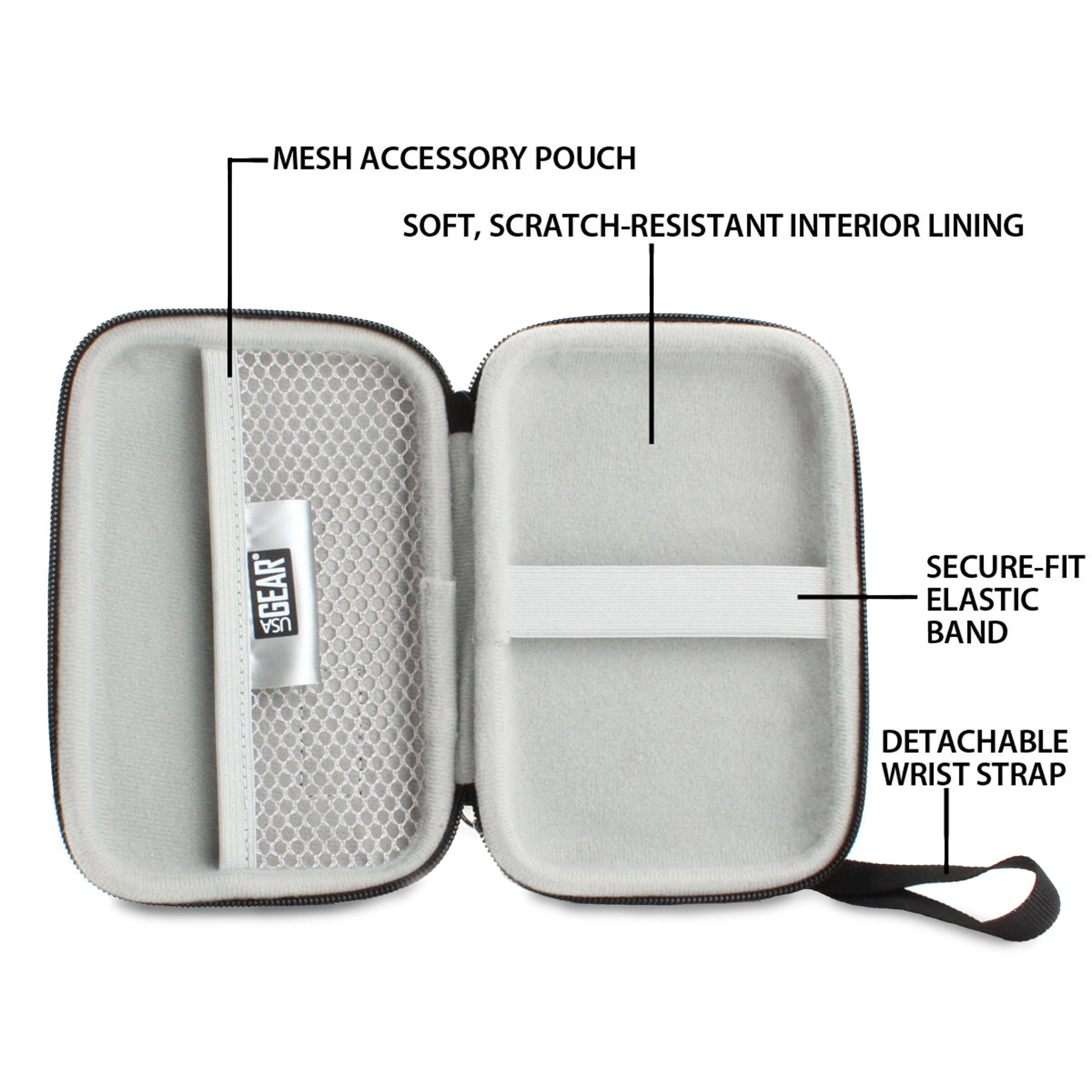 MESH ACCESSORY POUCH  
SOFT, SCRATCH-RESISTANT INTERIOR LINING  
GEAR*  
SECURE-FIT ELASTIC BAND  
DETACHABLE WRIST STRAP
