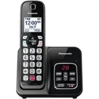 Panasonic - KX-TGD830M DECT 6.0 Expandable Cordless Phone System with Digital Answering System - Matte Black - Angle_Zoom