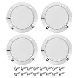Unique Bargains - 4pcs 4″ Metal Speaker Grill Mesh with ABS Frame for Home/Car Audio Replacement - White