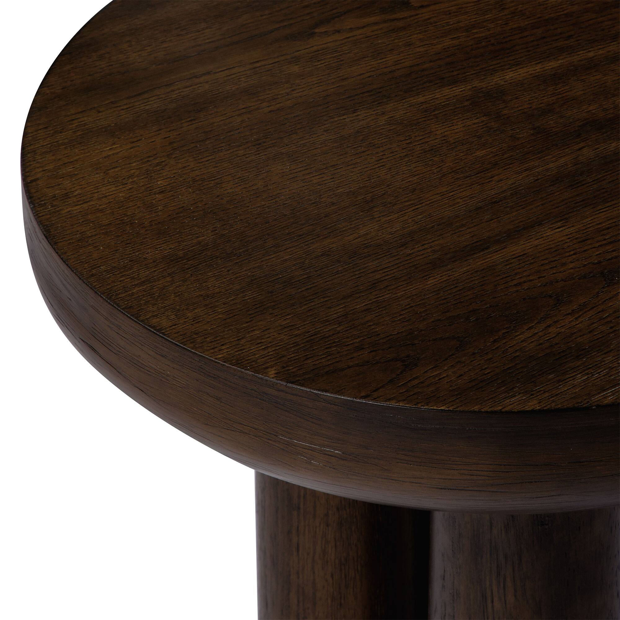 Alt View 2. Maven Lane - Maven Lane Owen Rustic 19" Round Wooden Side Table End Table, Aged Brown - Aged Brown.