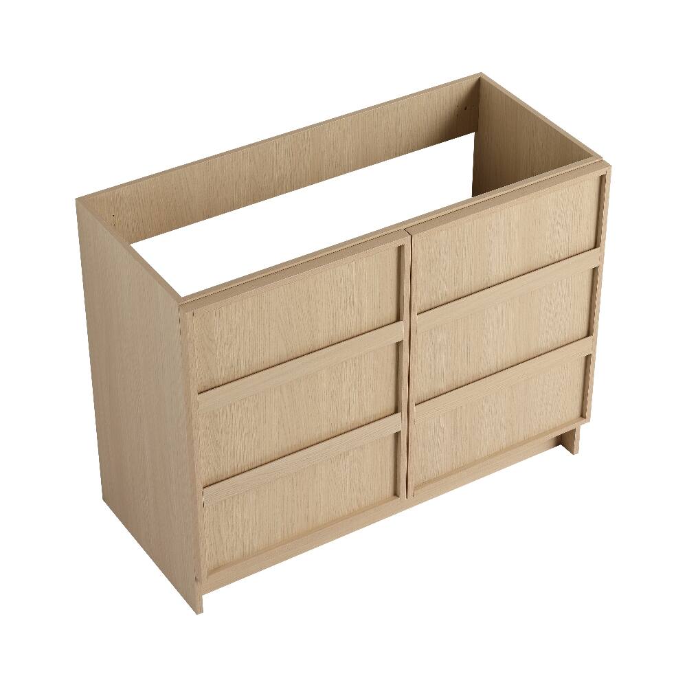 Front. Loheer - Loheer 42 inch freestanding bathroom vanity Dune Oak Soft Close - Oak.