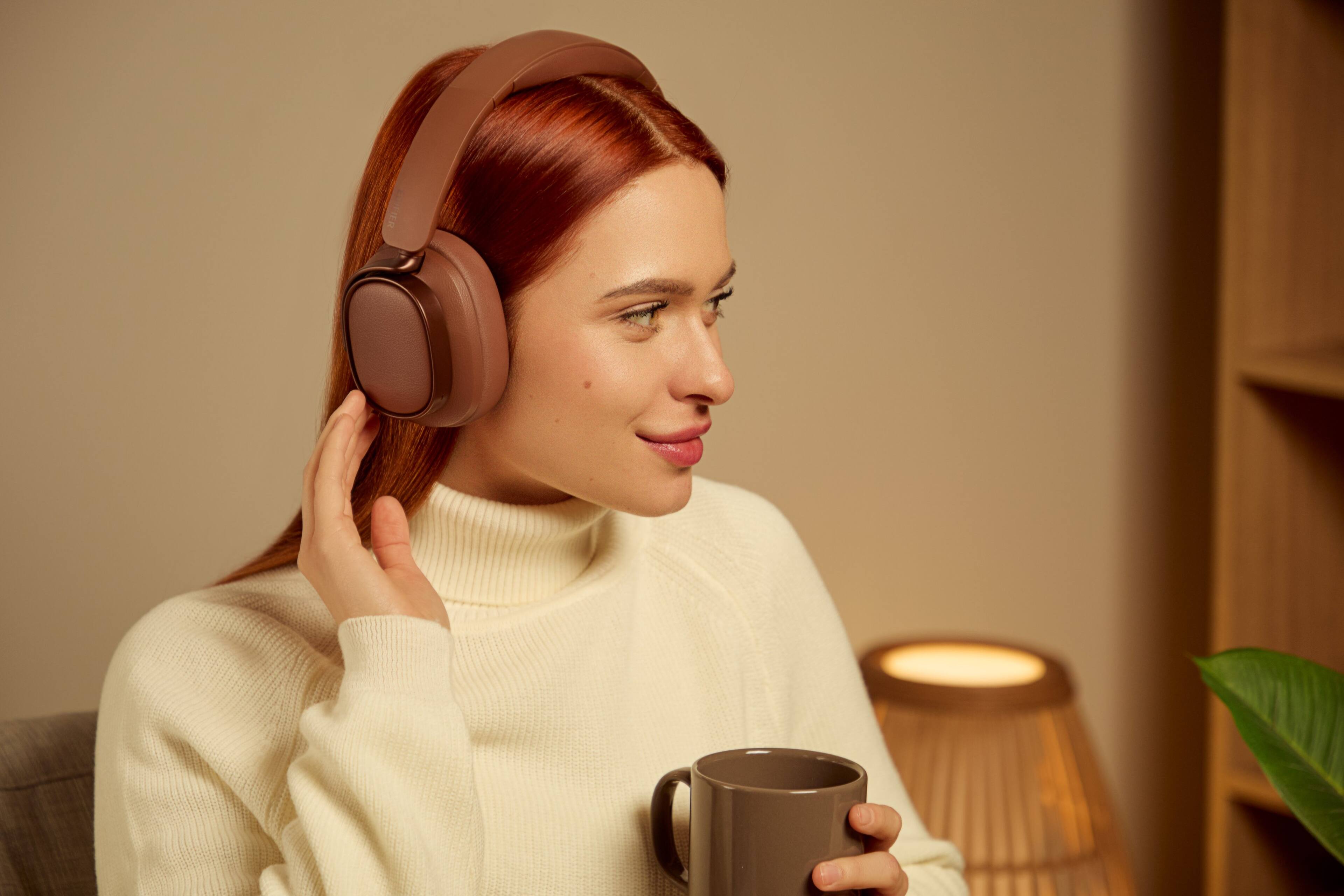 Alt View 4. Edifier - ES850NB Active Noise Cancelling Headphones - Brown.