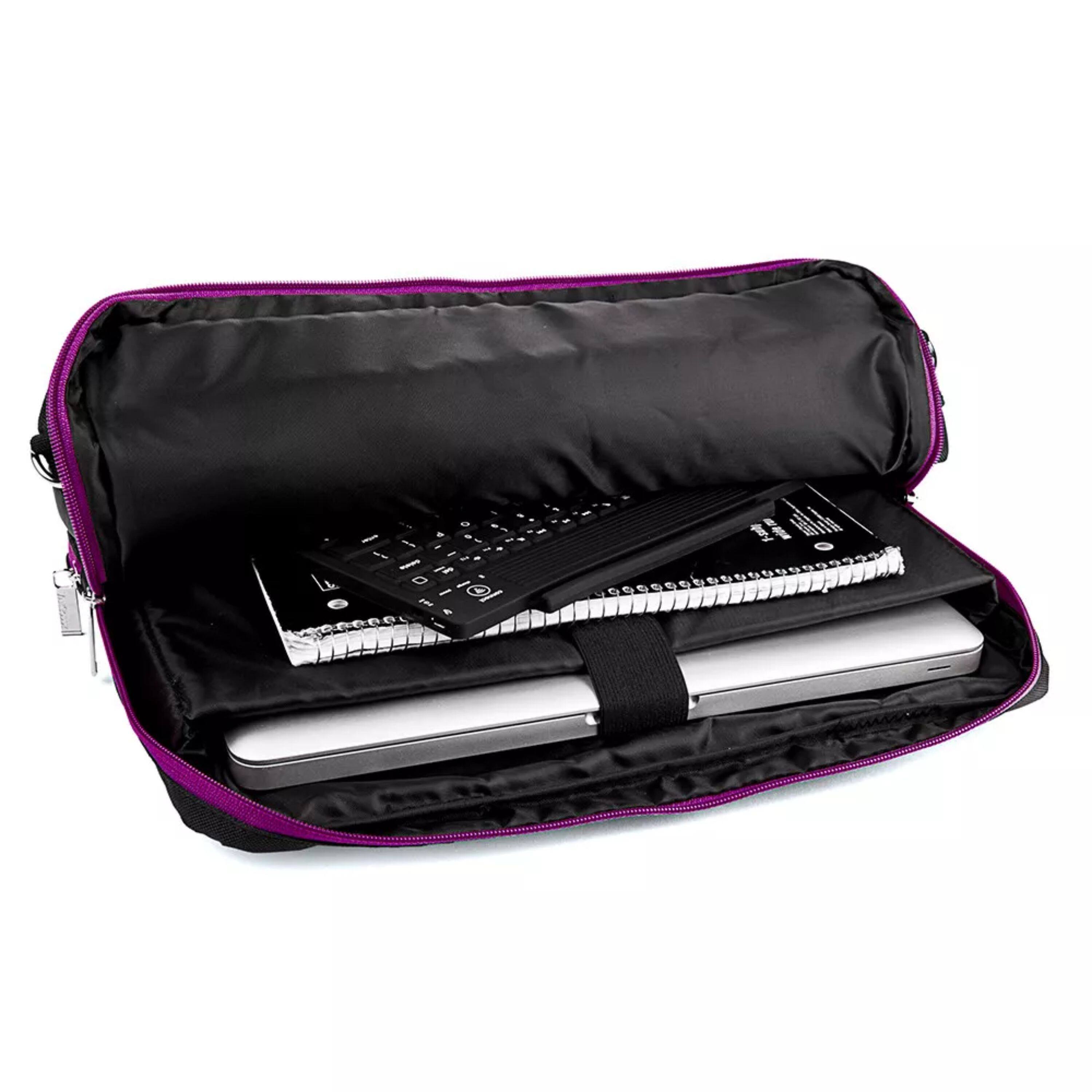 Alt View 4. Kitcheniva - Tablet Messenger Bag Backpack Carry For 10" iPad - Purple/Black.