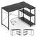 Angle. Costway - Costway L-Shaped Computer Desk with Power Outlets Adjustable shelf Heavy-Duty Metal Frame Black - Black.