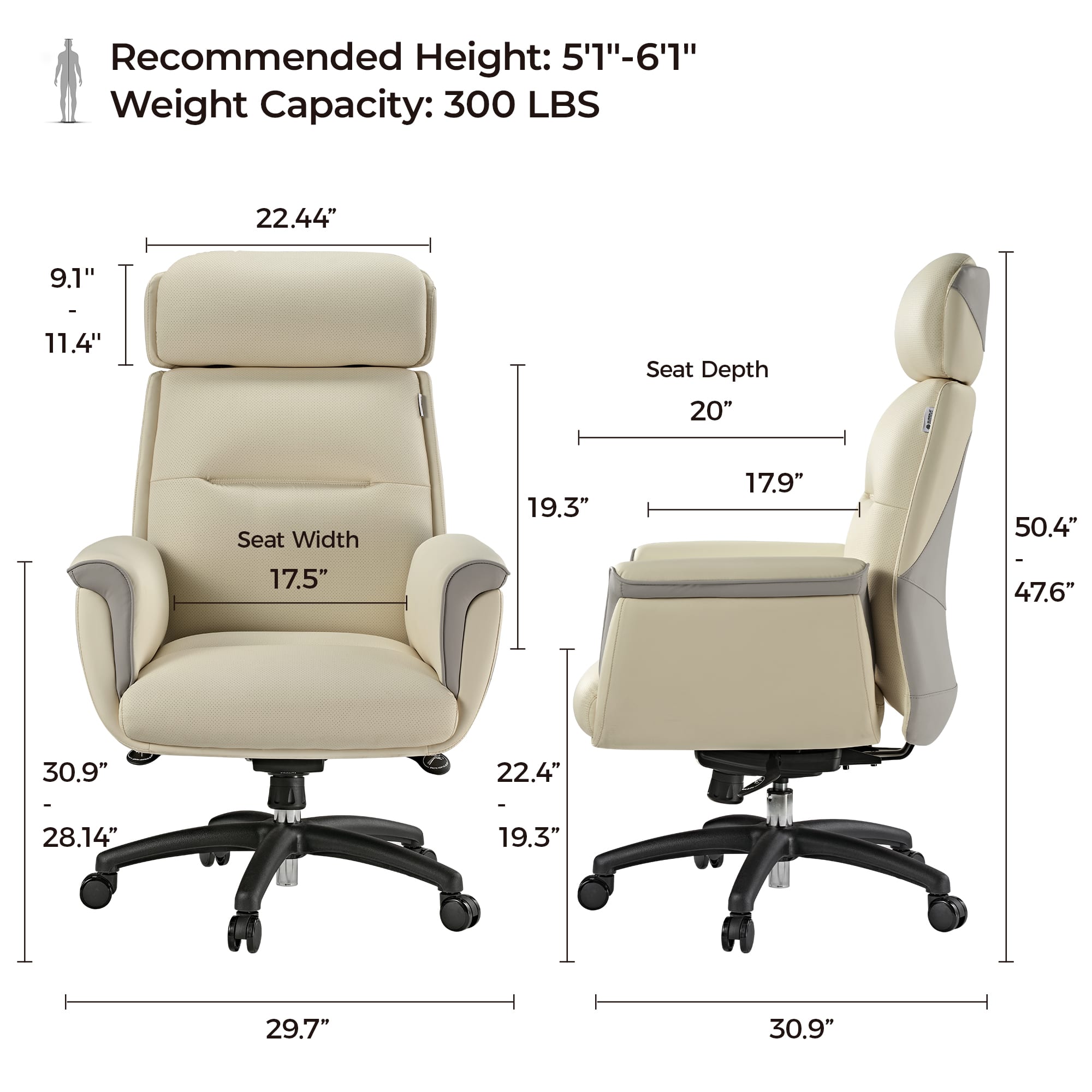 Eureka Ergonomic Executive Office Chair - Thumbnail 4