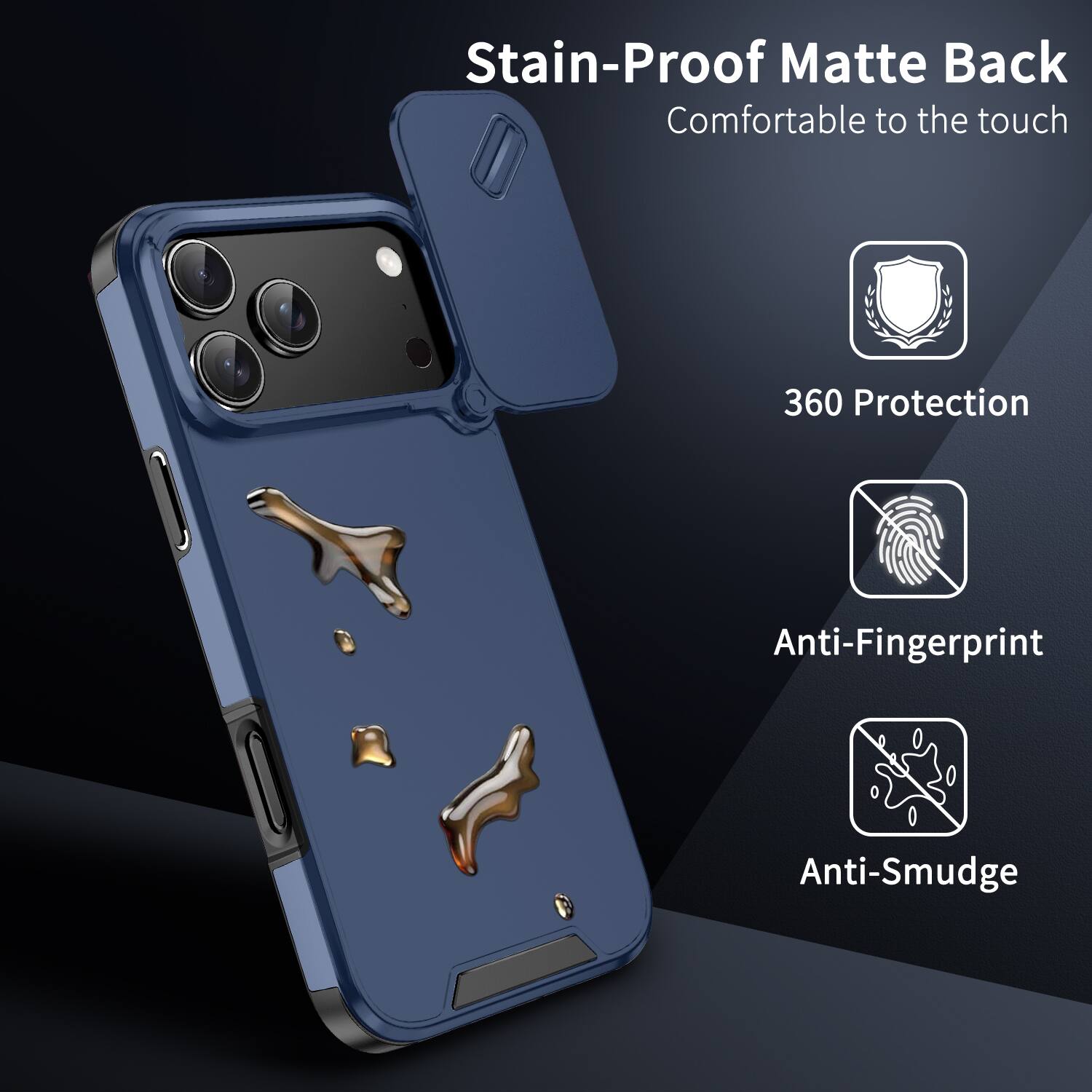 Stain-Proof Matte Back
Comfortable to the touch

360 Protection

Anti-Fingerprint

Anti-Smudge