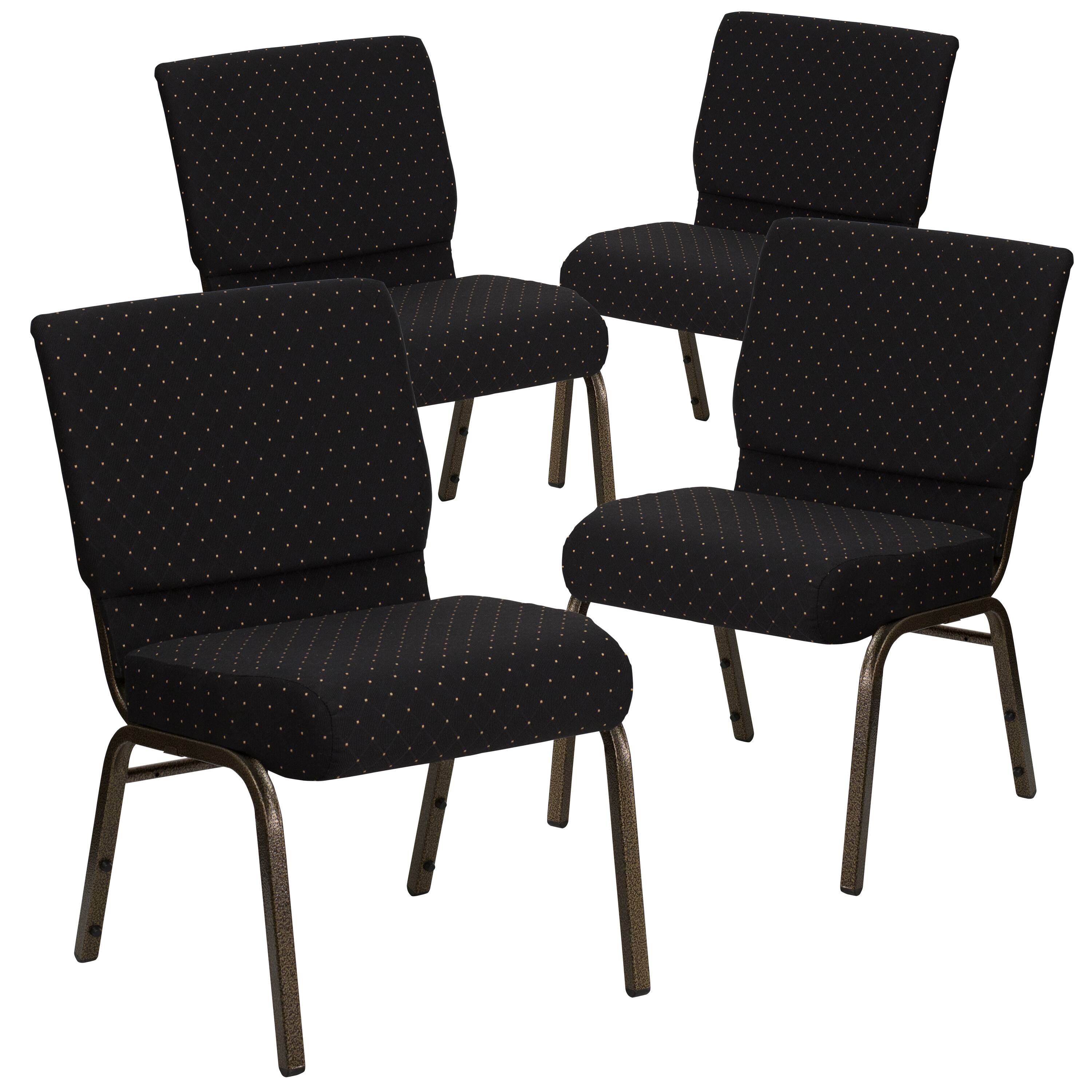 Black Dot Patterned Fabric/Gold Vein Frame