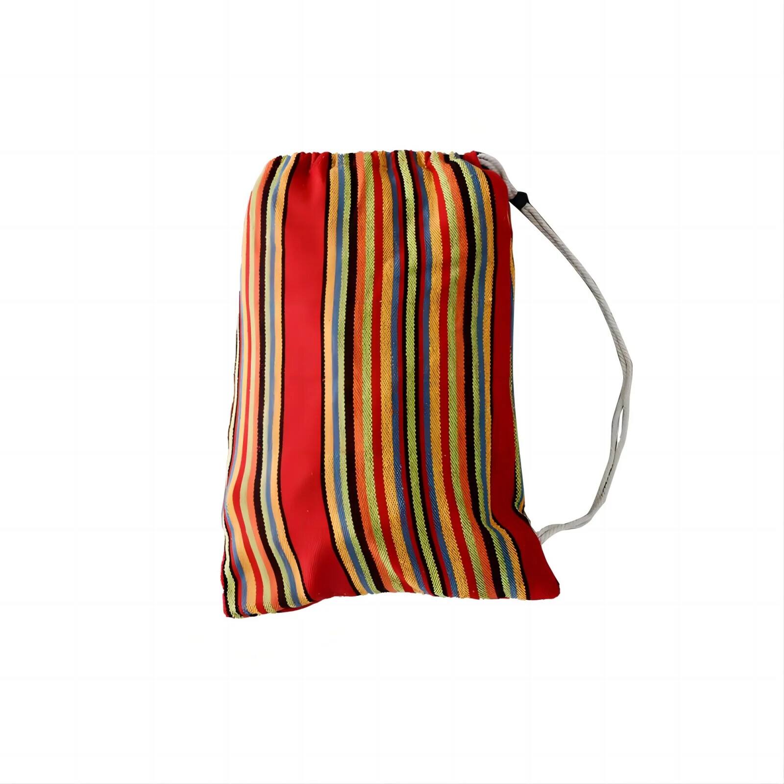 Alt View 3. SKONYON - 2-Person Brazilian-Style Cotton Double Hammock Bed with Portable Carrying Bag - Rainbow.