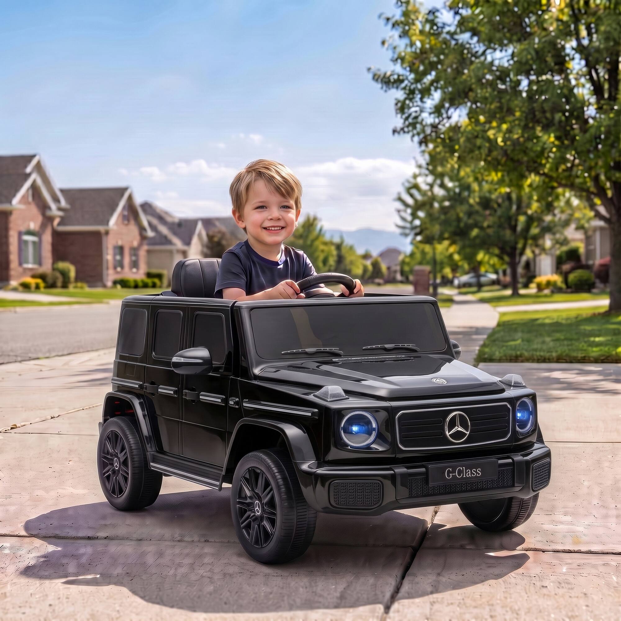 Alt View 1. Qaba - Mercedes-Benz G580 12V Kids Ride On Car with Remote, Soft Start, Headlights, Seat Belt, Music, USB - Black.