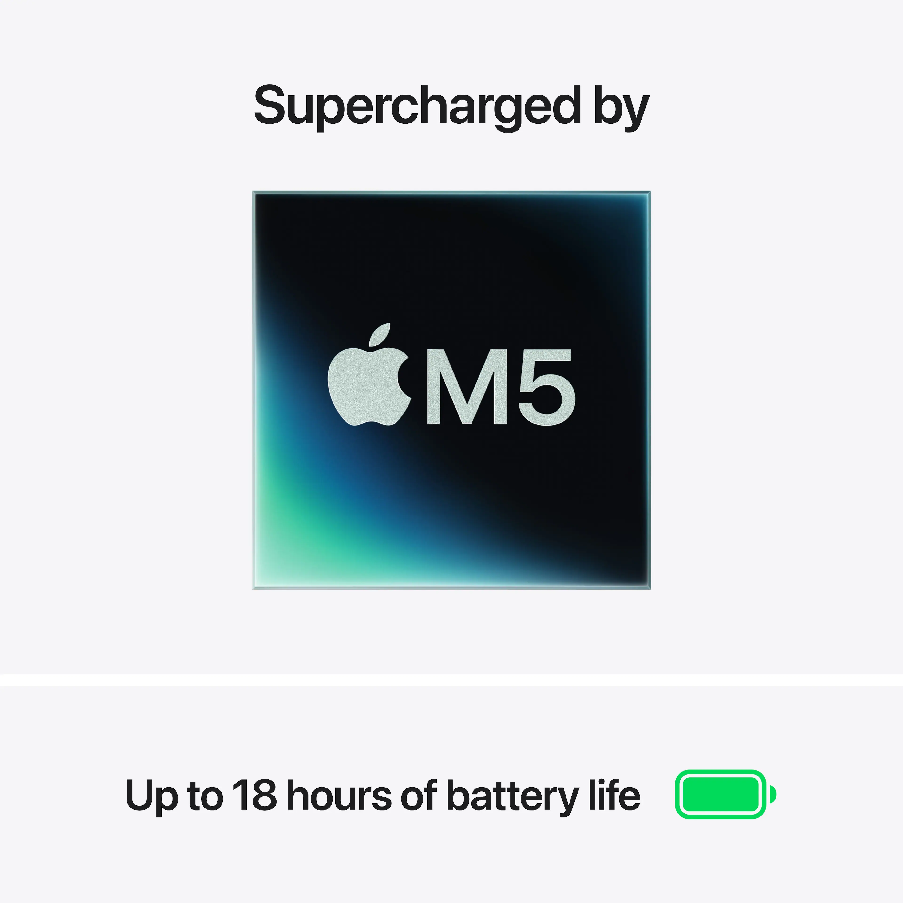 Supercharged by M5  
Up to 18 hours of battery life