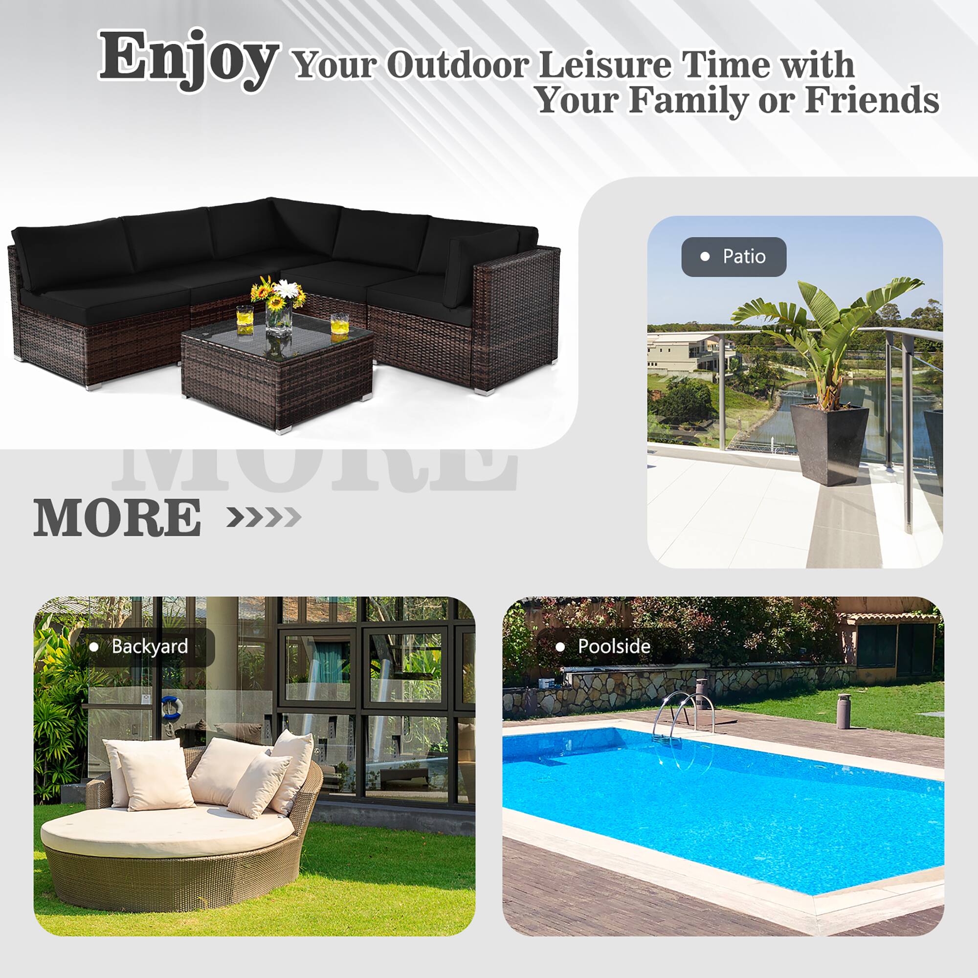 Enjoy Your Outdoor Leisure Time with Your Family or Friends

Patio

Backyard

Poolside

MORE >>>
