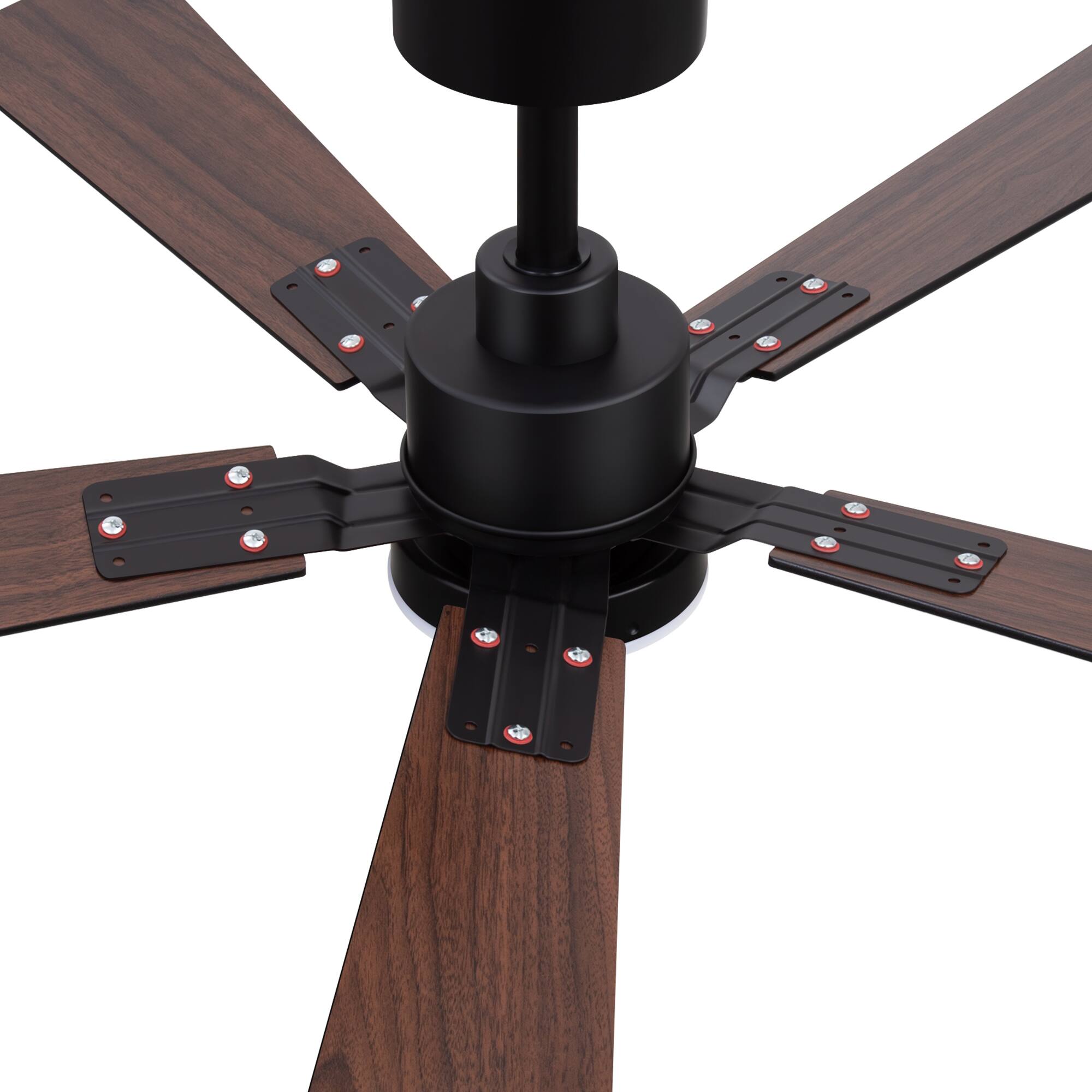 Alt View 9. Breezary - Breezary 42" 2-Pack Ceiling Fan with 5 Dual-Finish Blades, 3-Color Light, DC Motor, Remote, Timer with Memory Function - Matte Black and Dark Walnut Color.