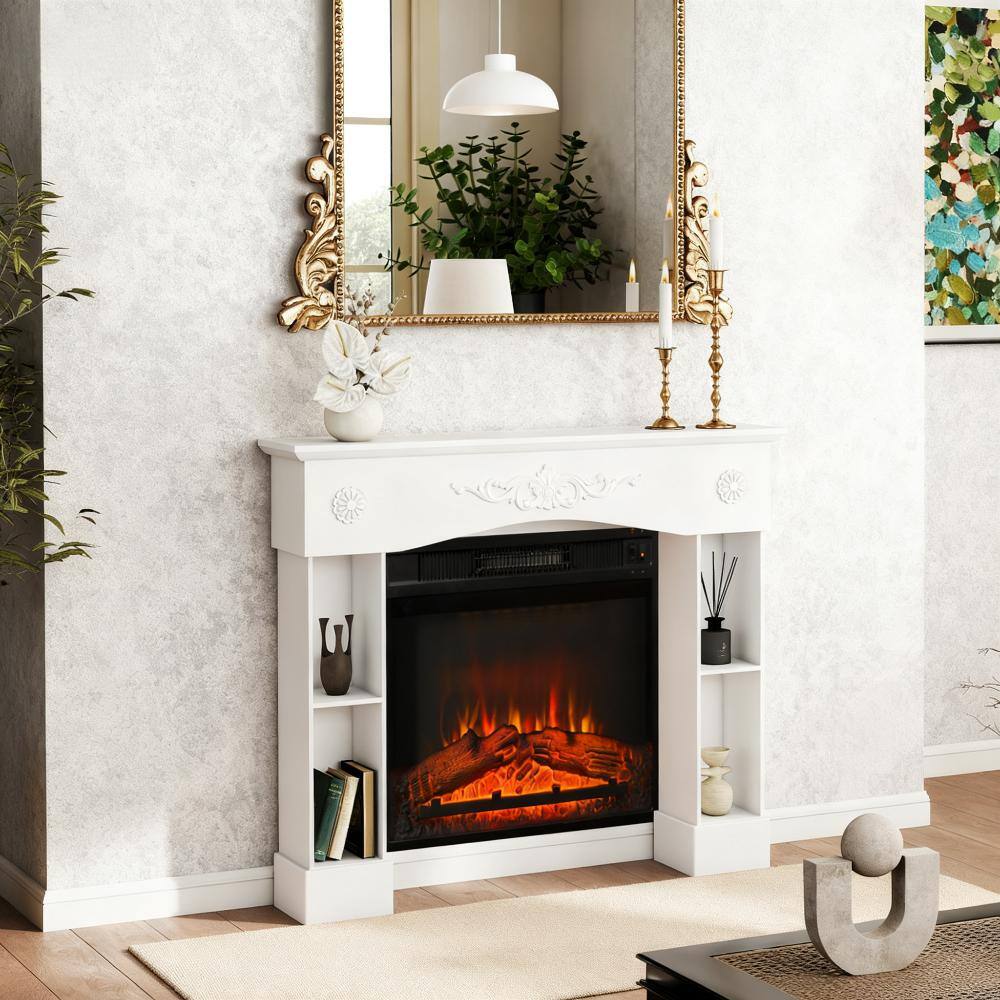 Alt View 1. TinyHomie - Freestanding Fireplace Surround with Leg for Electric Fireplaces.