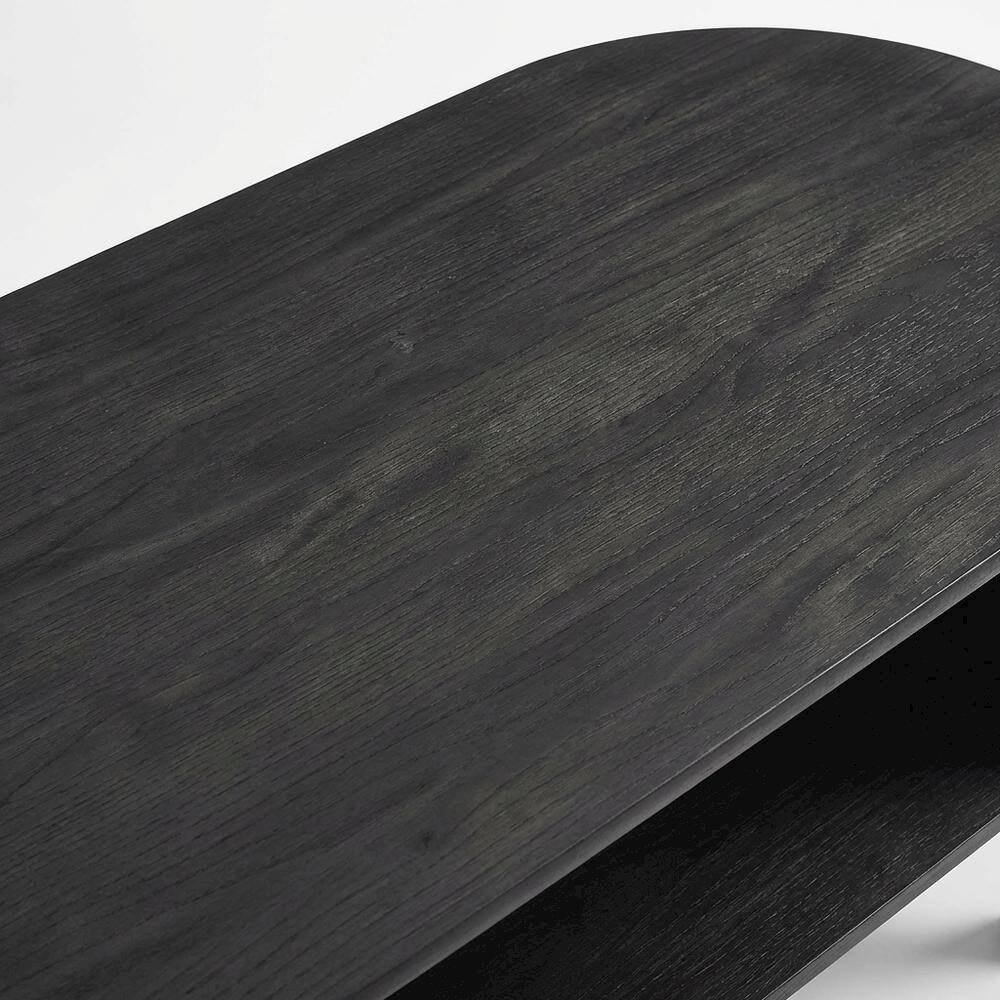 Alt View 1. FurniFact - Modern Coffee Table with 35lb Weight and Stylish Base - Black.