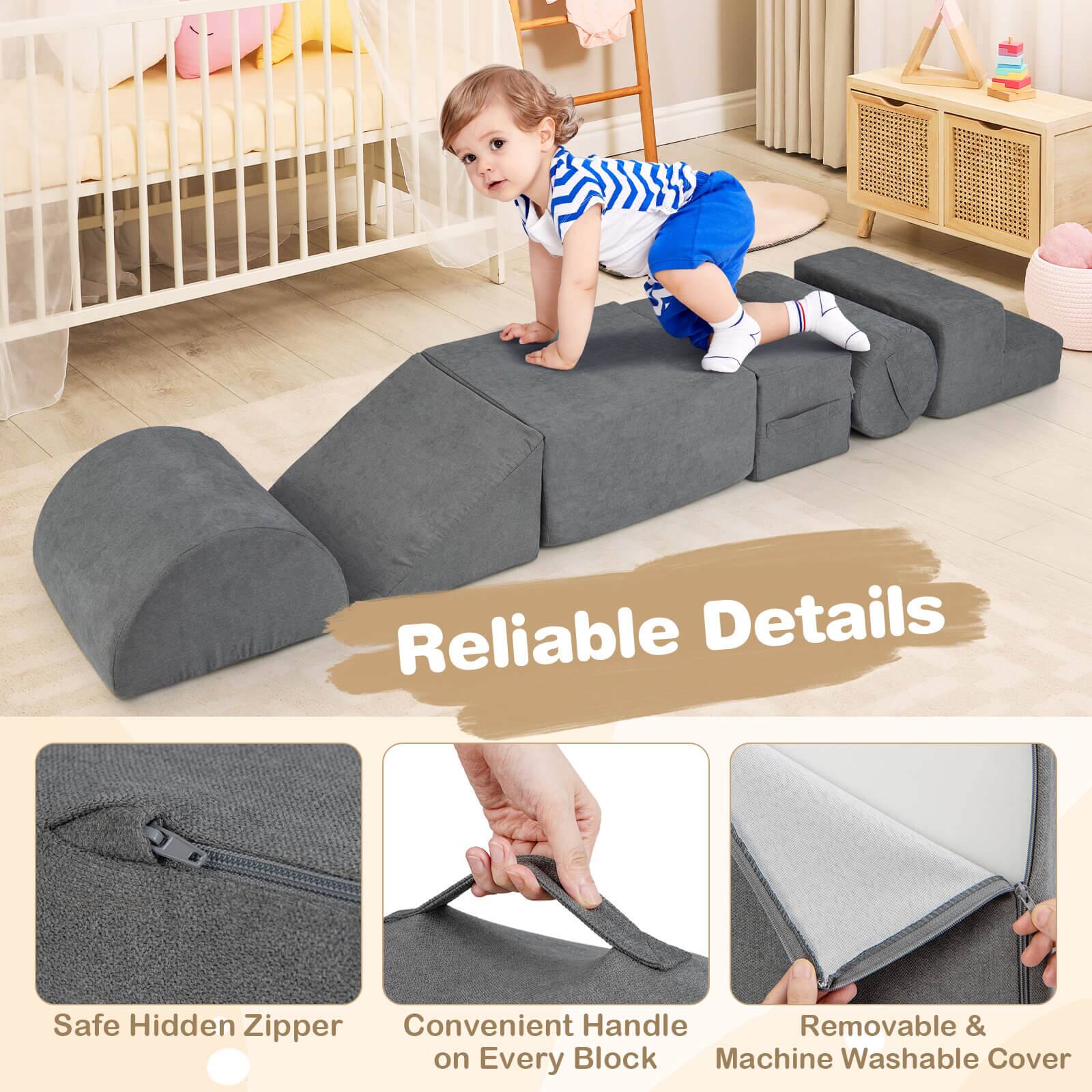 Reliable Details

- Safe Hidden Zipper
- Convenient Handle on Every Block
- Removable & Machine Washable Cover