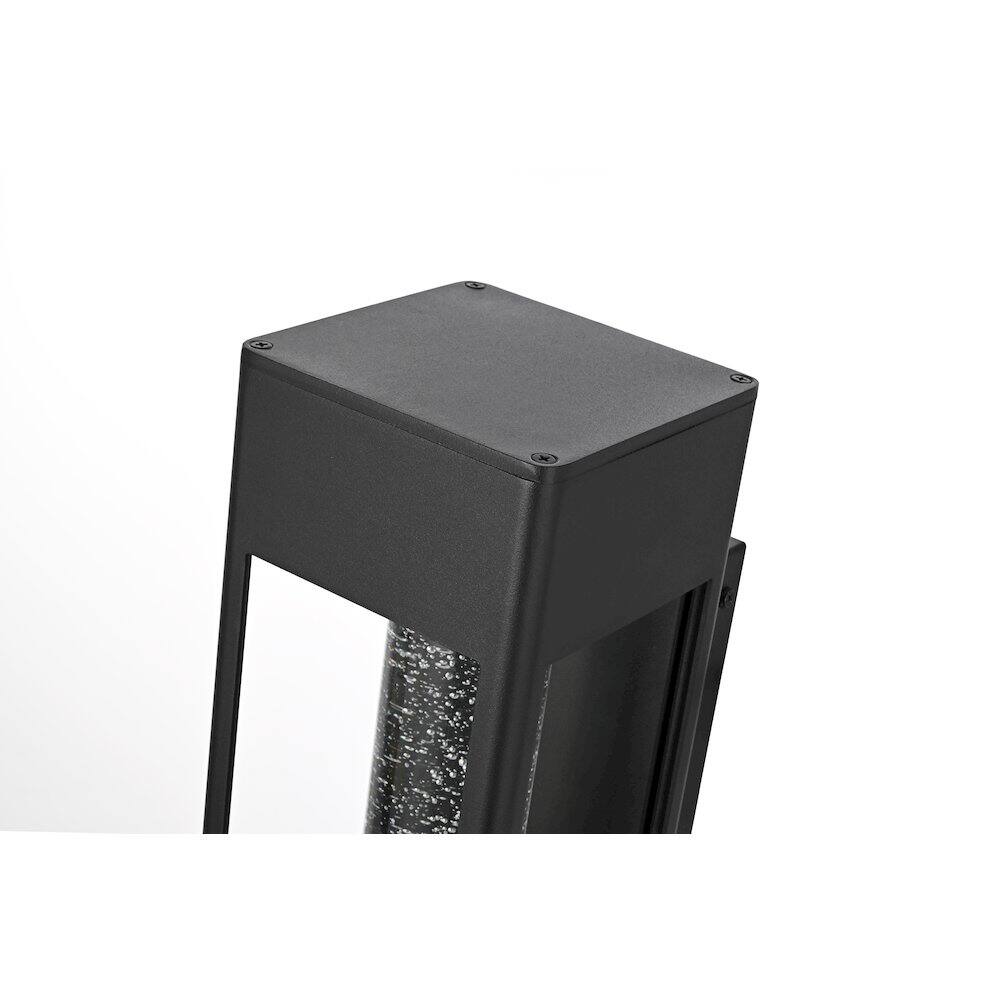 Left. Elegant Lighting - Amaris 19 inch LED Outdoor Wall sconce in Black - Black And Clear.