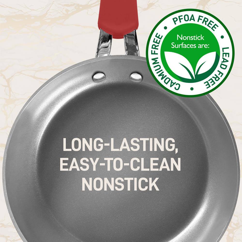PFOA FREE  
Nonstick Surfaces are:  
LEAD FREE  
CADMIUM FREE  

LONG-LASTING,  
EASY-TO-CLEAN  
NONSTICK