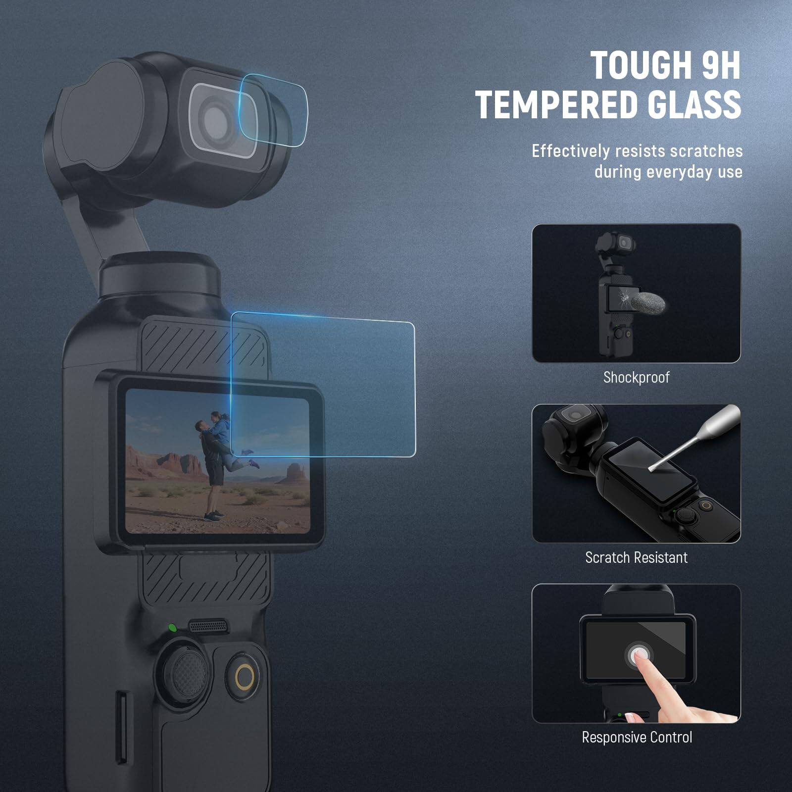 TOUGH 9H TEMPERED GLASS  
Effectively resists scratches during everyday use  

- Shockproof  
- Scratch Resistant  
- Responsive Control