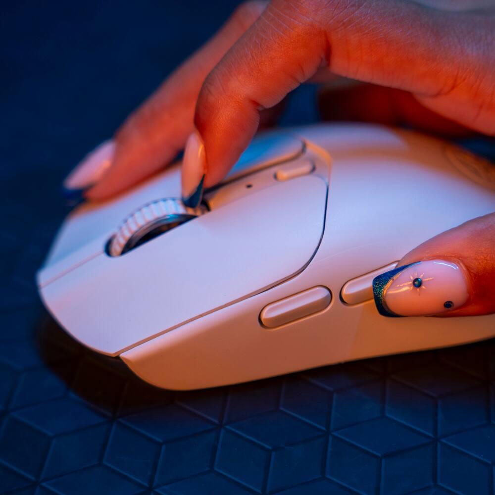 Alt View 4. JLab - Nightfall Wireless Gaming Mouse - White.