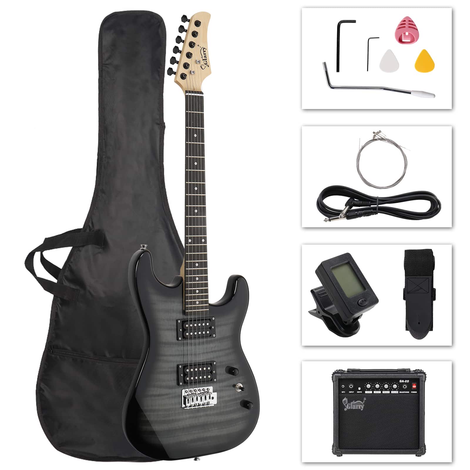 Winado - 39" Full Size Electric Guitar Kit for Beginners, Starter Electric Guitar Set with 20W Amp for Beginner