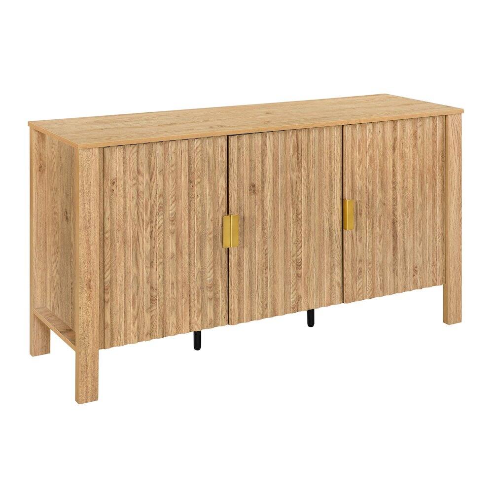 Front. New Classic Furniture - Thayer Wood Sideboard/TV Console in Natural/Beige - Natural.