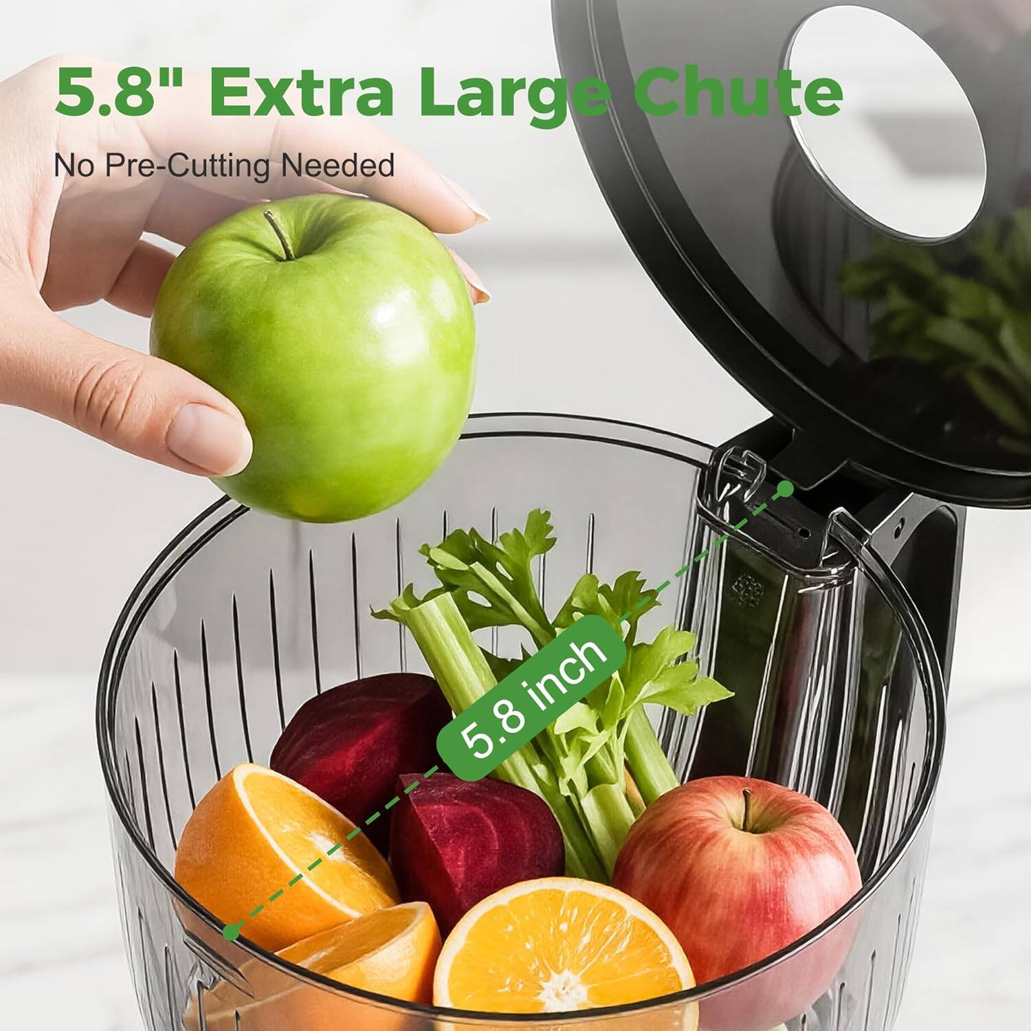 5.8" Extra Large Chute  
No Pre-Cutting Needed  
5.8 inch