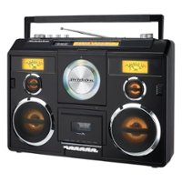 Studebaker - SB2140 Portable Stereo Boombox with Bluetooth/CD/AM-FM Radio/Cassette Recorder - Black - Front_Zoom