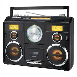 Studebaker - SB2140 Portable Stereo Boombox with Bluetooth/CD/AM-FM Radio/Cassette Recorder - Black