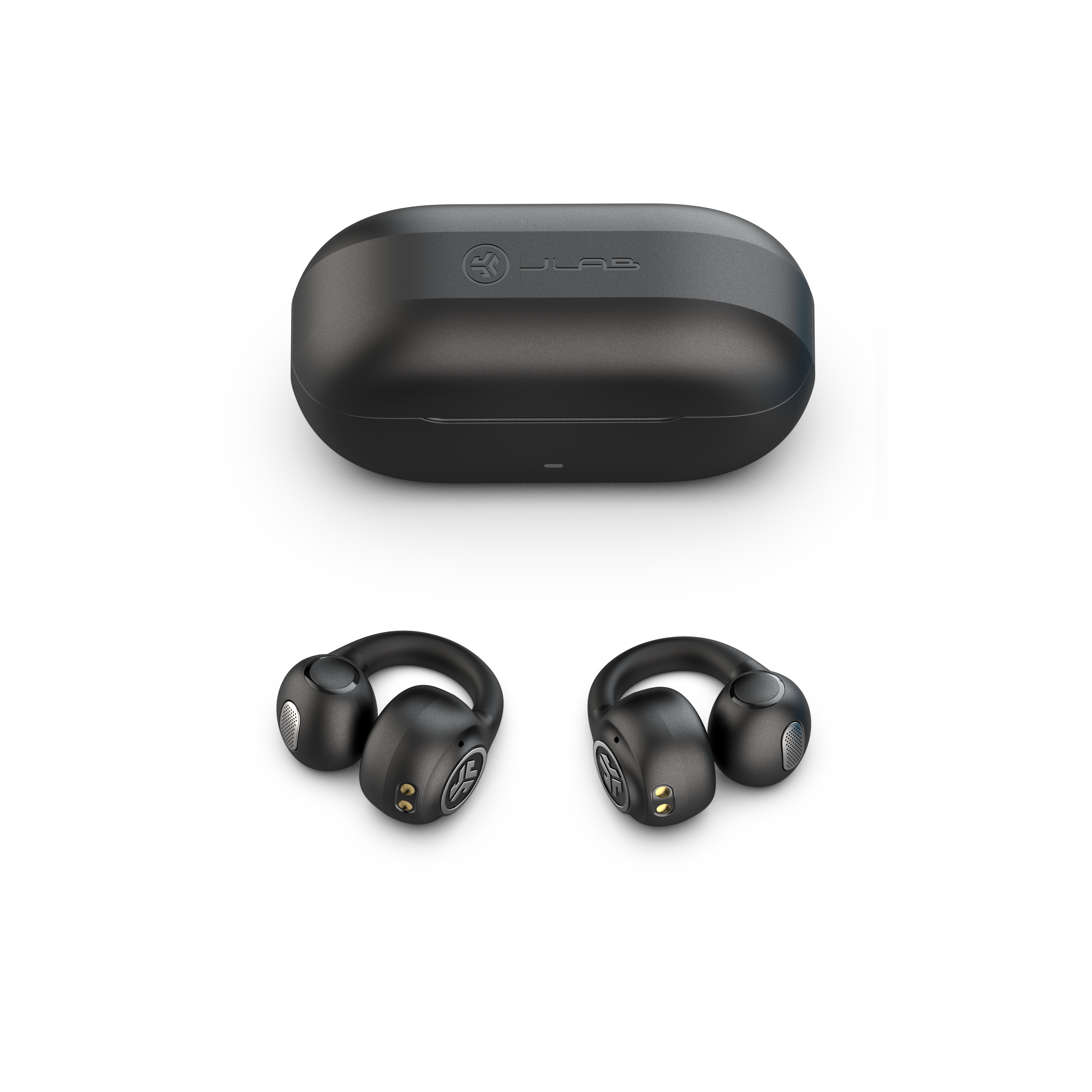 Alt View 12. JLab - Flex Open-Clip True Wireless Earbuds - Black.