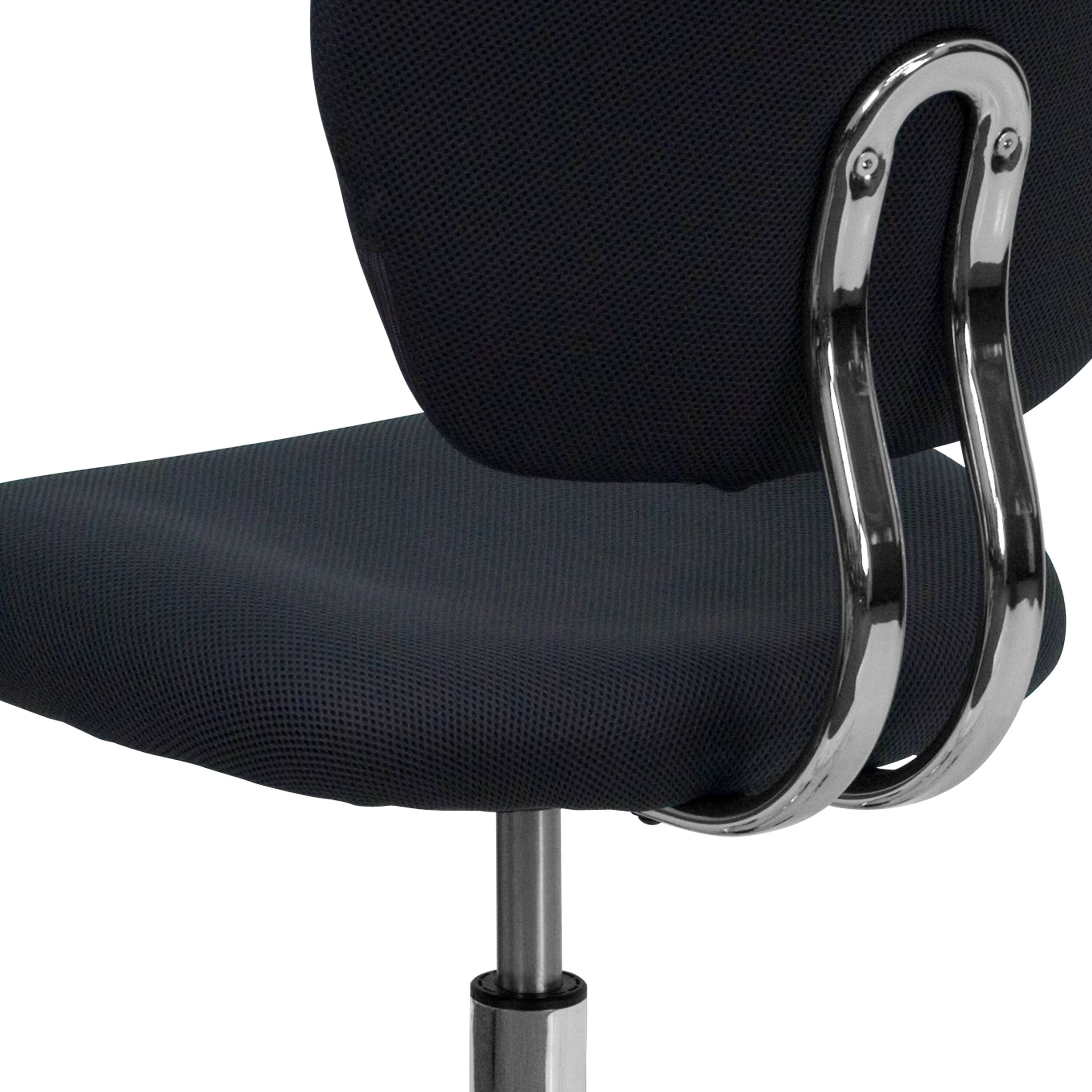 Alt View 8. Emma + Oliver - Mid-Back Mesh Padded Swivel Task Office Chair with Chrome Base - Gray.