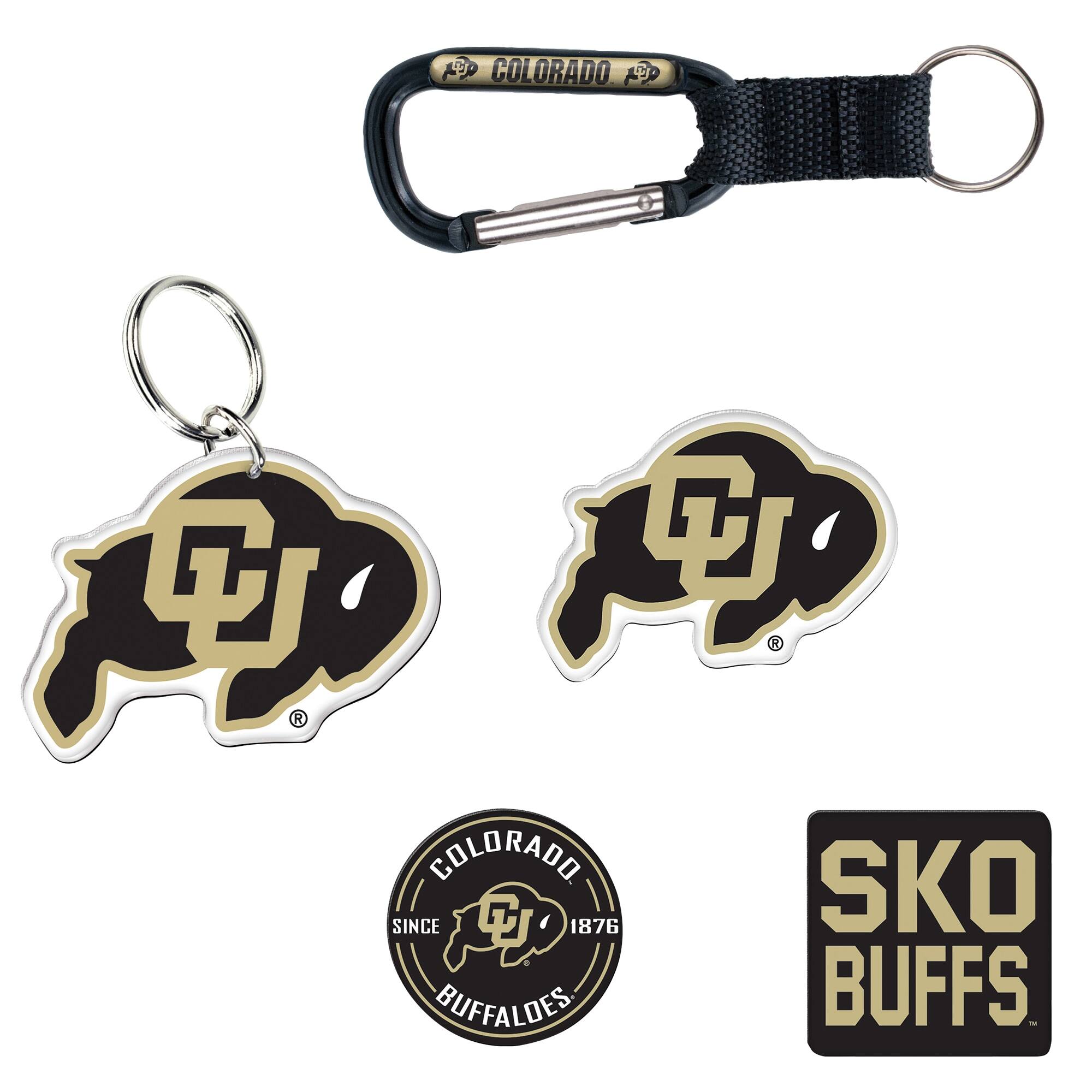 Sure, here is the corrected and grouped text from the image:

- APP COLORADO
- 1 C C R R COLORADO SINCE C 1876
- SKO BUFFALDES BUFFS

- COLORADO
- SINCE 1876
- BUFFALOES

- SKO BUFFS