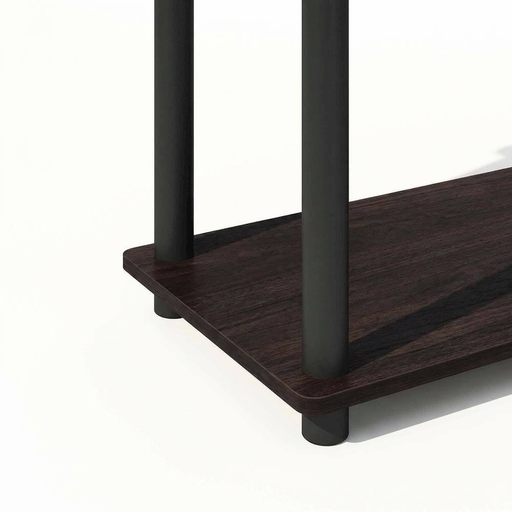 Alt View 2. FurniFact - Wooden Bookcase with Open Shelving for Spacious Storage - Dark Walnut.