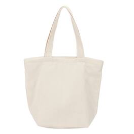 Unique Bargains - Canvas Tote Bag with Zipper, 10.2"x3.9" Grocery Bag with Handles, Cute Handbag for Birthday Gifts DIY - Beige