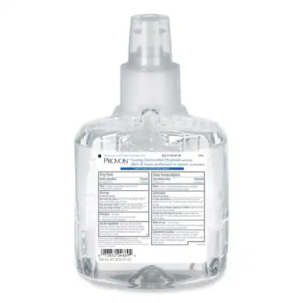 Sure, here is the corrected and grouped text from the image:
---
**PROVON**
Foaming Antimicrobial Handwash
jabón de manos antibacterial en espuma con clorohexidina
**NOC21749-541-89**
1944
**Drug Facts**
**Datos Farmacológicos**
**Active Ingredient**
**Ingrediente activo**
Propolis 0.1%
Propolis 0.1%
**Purpose**
**Propósito**
Antimicrobial hand wash
Jabón de manos antibacterial
**Uses**
**Usos**
Helps kill bacteria that can cause disease
Ayuda a eliminar bacterias que pueden causar enfermedades
**Warnings**
**Advertencias**
For external use only.
Para uso externo.
Keep out of reach of children.
Mantener fuera del alcance de los niños.
Stop and ask a doctor if irritation develops.
Si se desarrolla irritación, detenga el uso y consulte a un médico.
Do not use if seal is broken or missing.
No use si el sello está roto o falta.