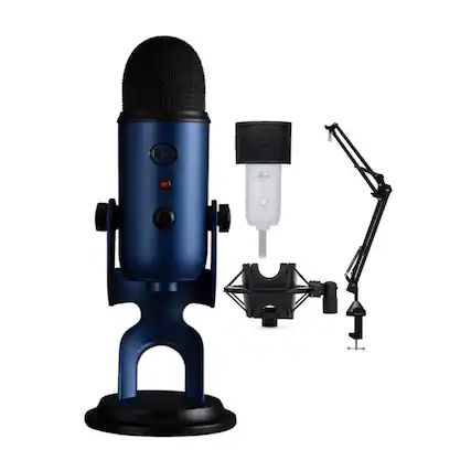 Front. Blue Microphones - Blue Microphones Yeti USB Microphone (Midnight Blue) Bundle - 988-000101K8.