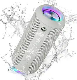 Ortizan - Portable Bluetooth Speaker,IPX7 Waterproof,24W Loud Stereo Sound,Bluetooth 5.3, 30H Playtime,TWS Pairing for Home,Party - Gray