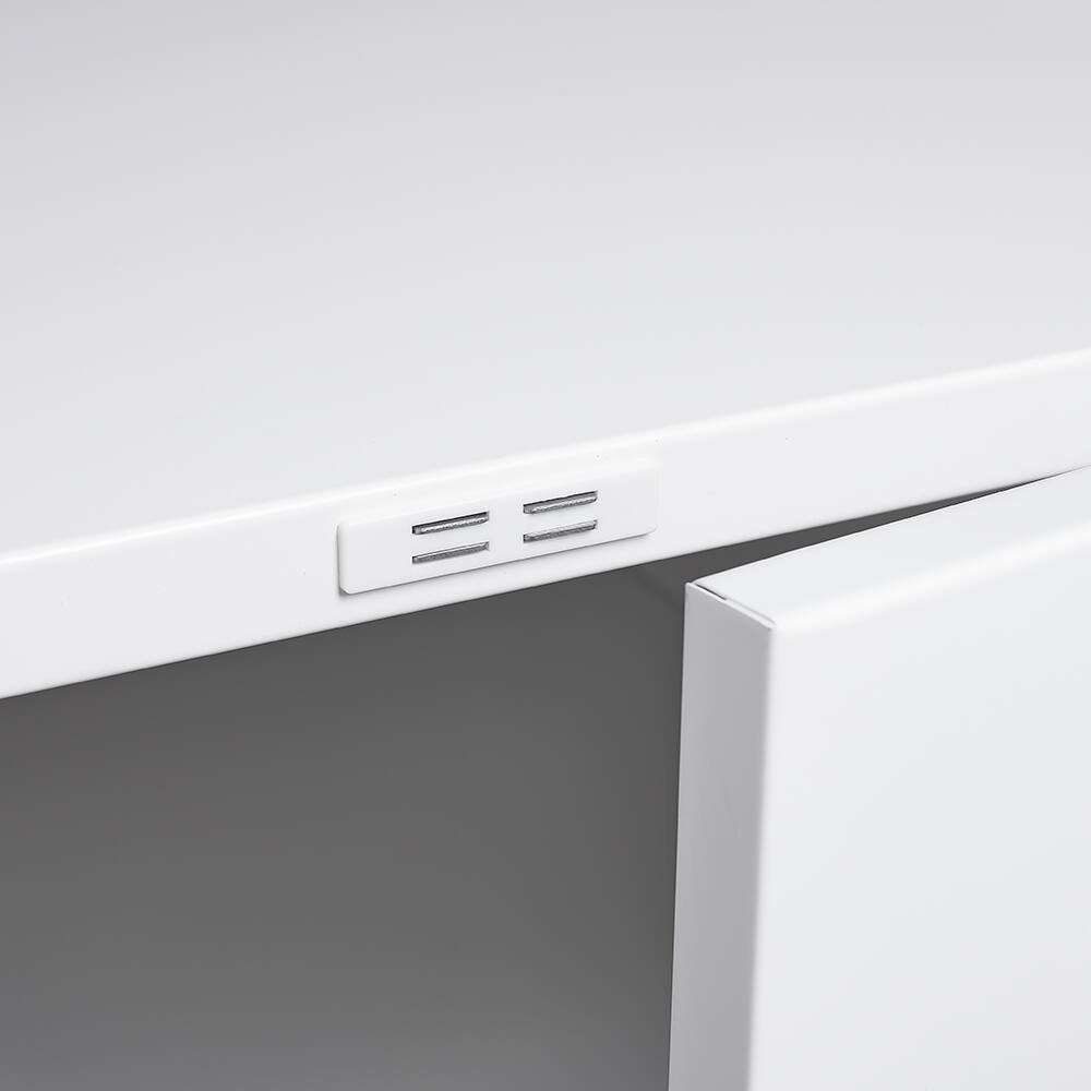 Alt View 2. GOODSILO - Mobile Printer Stand with Storage - Small Space Printer Table File Cabinet on Wheels for Home Office - White.