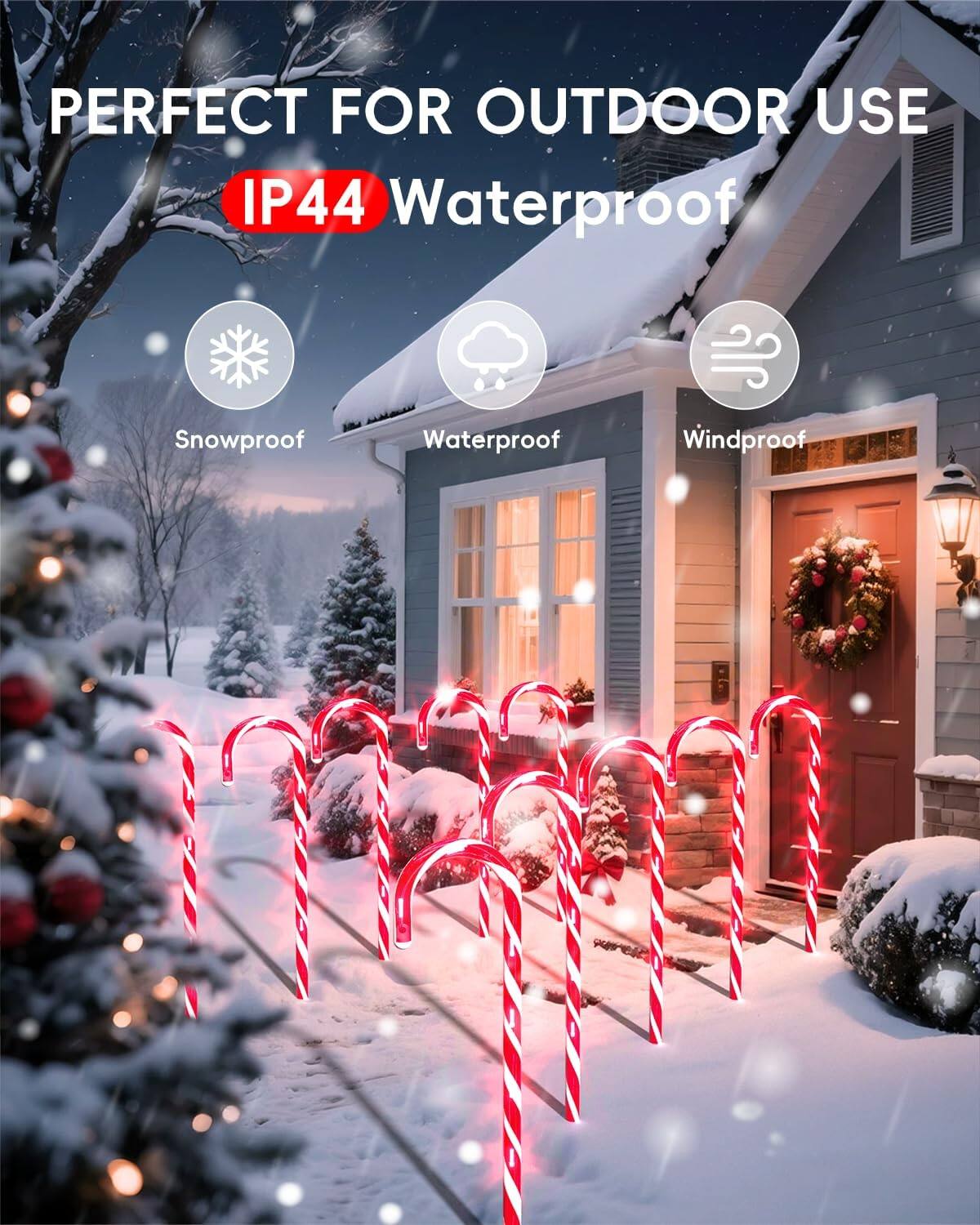 PERFECT FOR OUTDOOR USE  
IP44 Waterproof  
Snowproof  
Waterproof  
Windproof