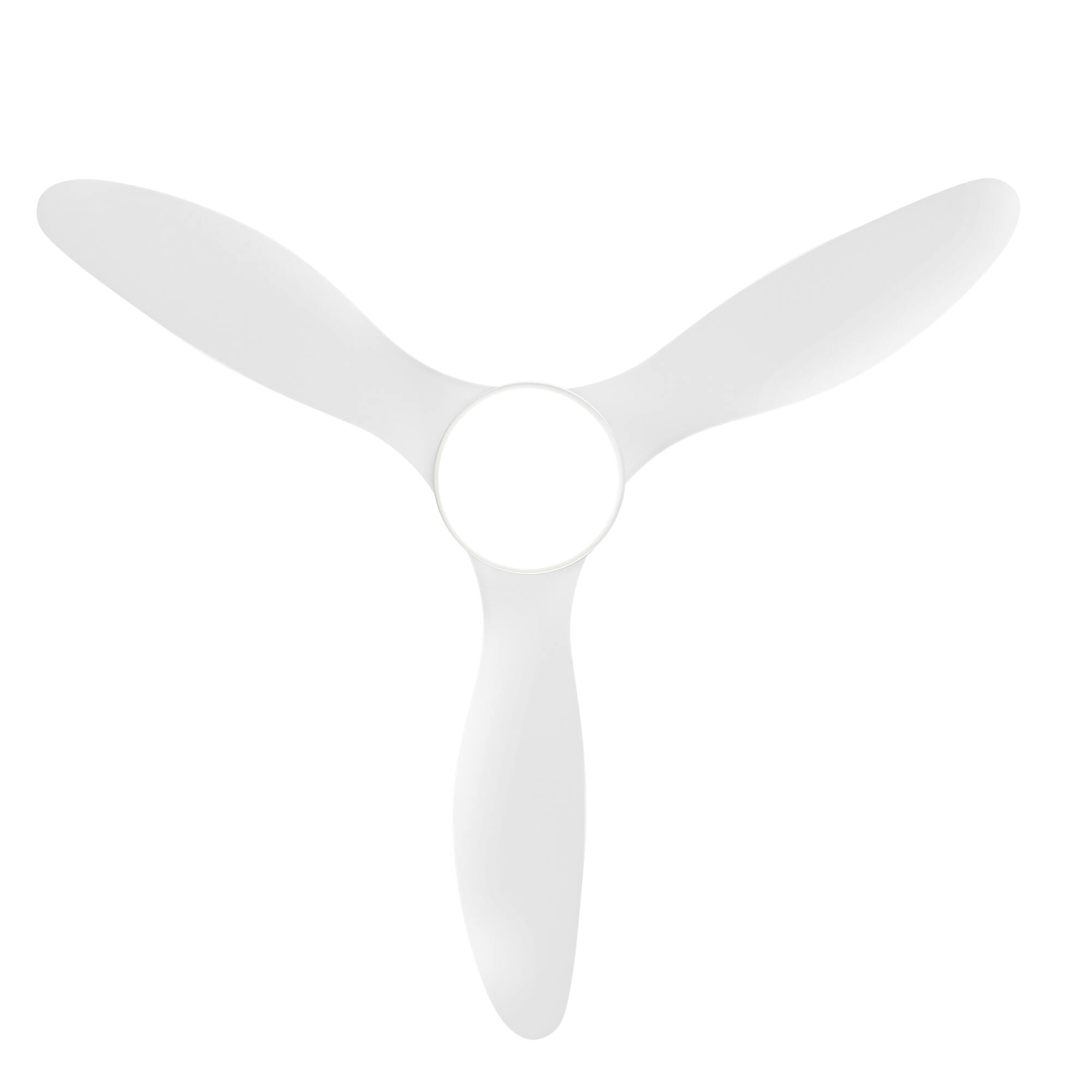 Alt View 6. Breezary - 42" Modern Indoor Ceiling Fan, 3 ABS Blades, 6-Speed DC Motor, Remote Control, Timer, 5'' Downrod, Light/No Light Option - Matte White (With Light).
