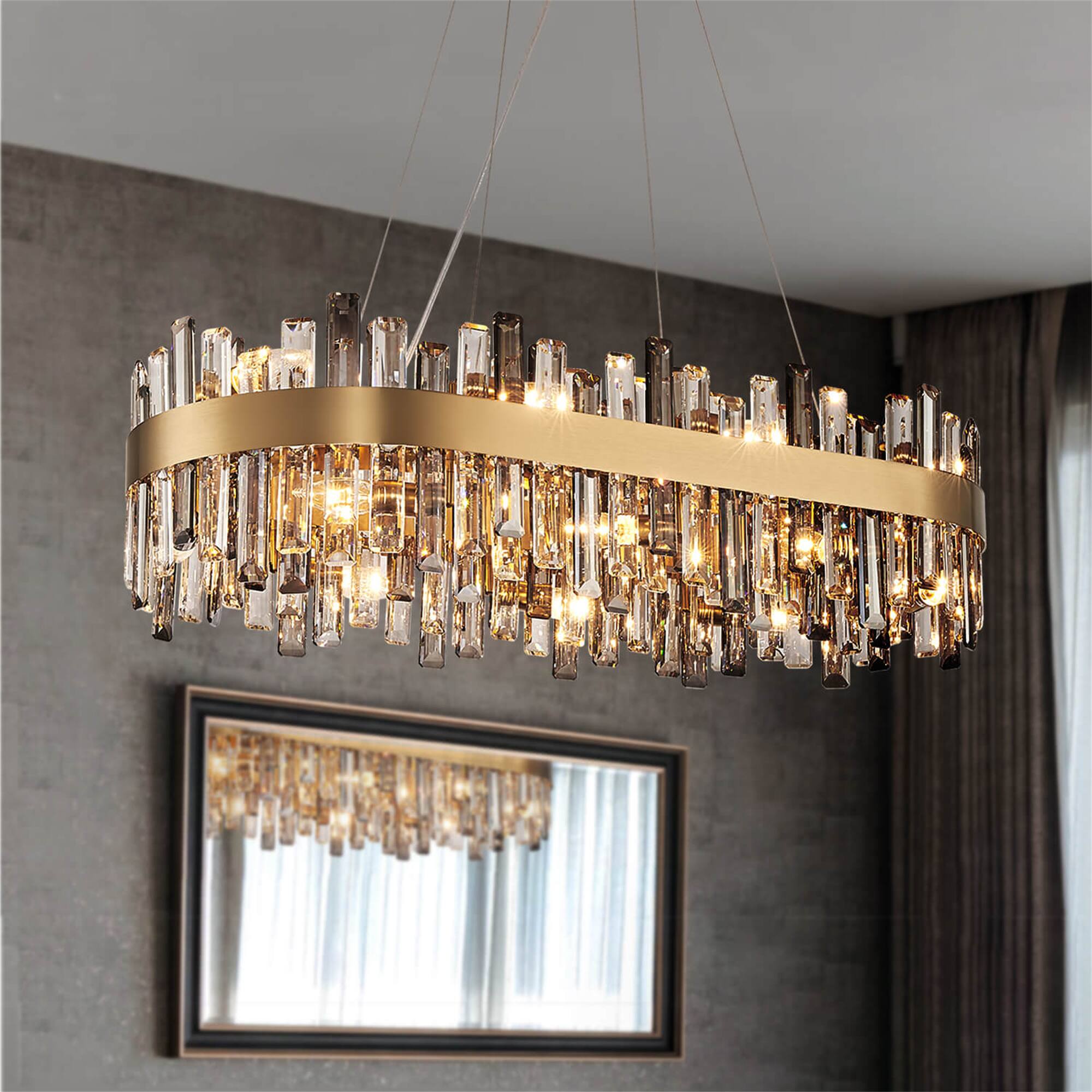 Siljoy - Luxora Dual-tone Crystal Chandelier - Gold