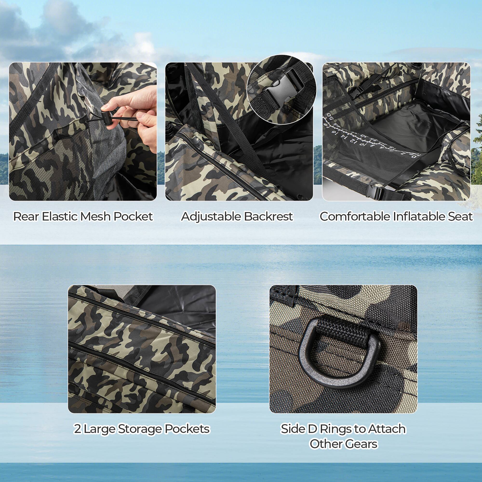 50+ ol A Rear Elastic Mesh Pocket Adjustable Backrest Comfortable Inflatable Seat 2 Large Storage Pockets Side D Rings to Attach Other Gears

Rear Elastic Mesh Pocket  
Adjustable Backrest  
Comfortable Inflatable Seat  
2 Large Storage Pockets  
Side D Rings to Attach Other Gears