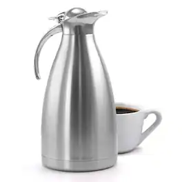 MegaChef - 2L Deluxe Stainless Steel Thermal Beverage Carafe for Coffee and Tea - Silver