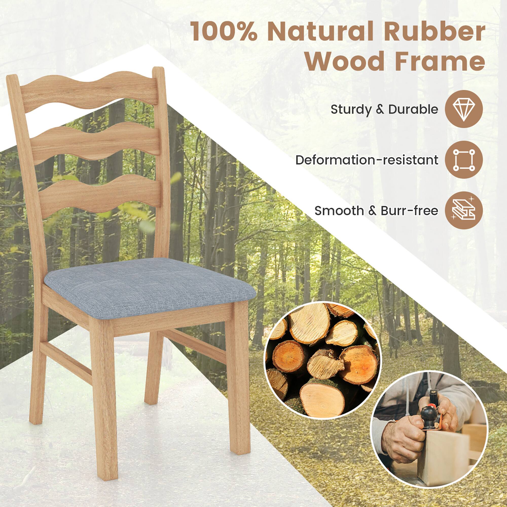 100% Natural Rubber Wood Frame

- Sturdy & Durable
- Deformation-resistant
- Smooth & Burr-free