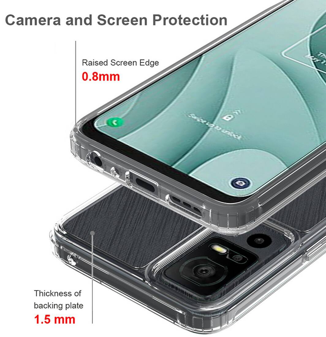 Camera and Screen Protection

Raised Screen Edge 0.8mm

Thickness of backing plate 1.5 mm