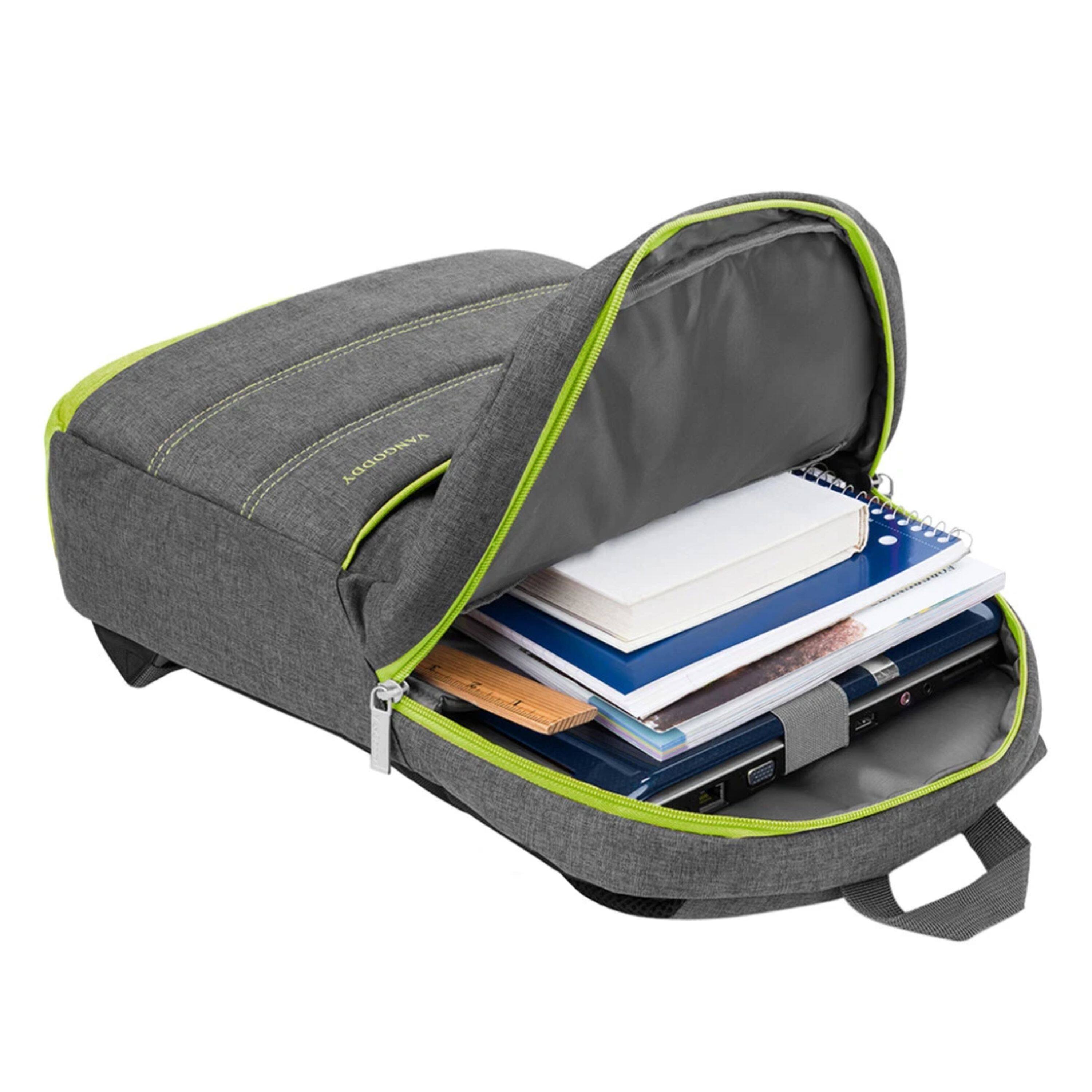 Back. Kitcheniva - Laptop Backpack School Bag For 15" Laptop - Green.