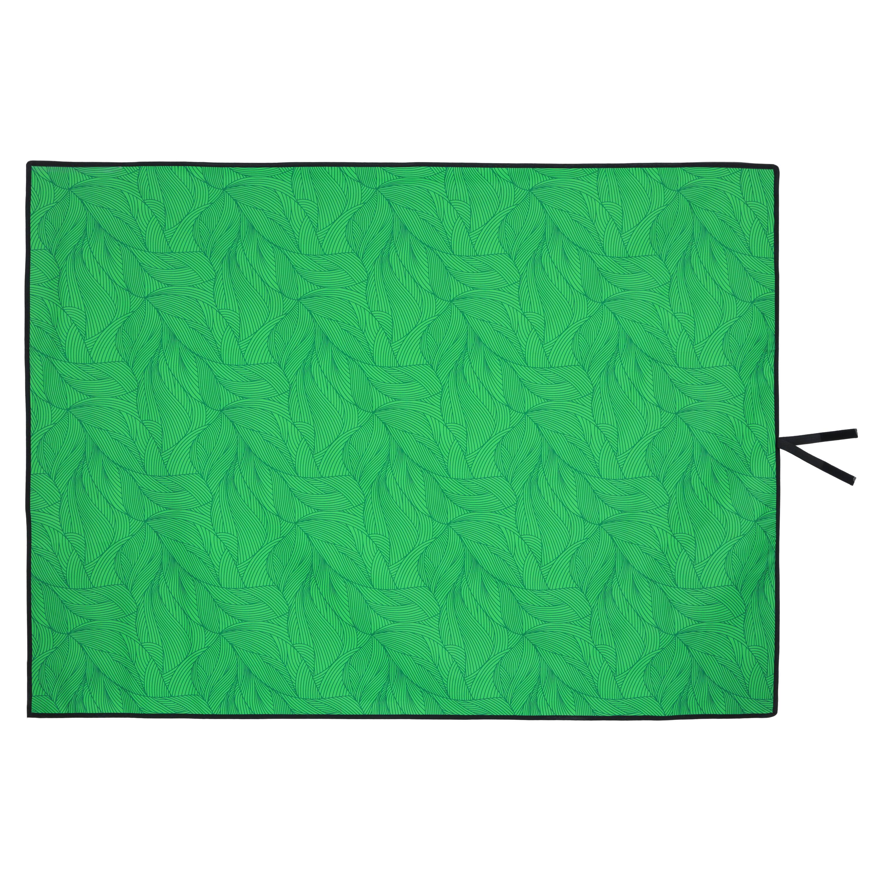 Back. Mondawe - 480lbs Heavy-Duty Folding Wagon Utility Carts w/ Picnic Mat, All-Terrain Wheels, Brakes & Pockets - Green.